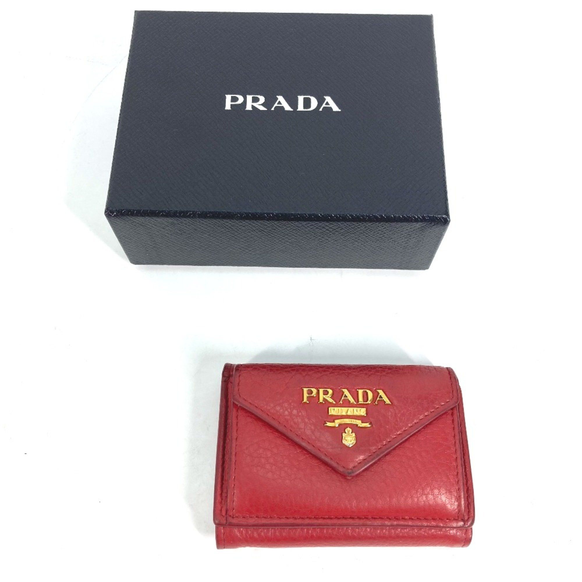 Prada PRADA 1MH021 CompactWallet Trifold wallet Red Gold Size ONE SIZE - 2 Thumbnail