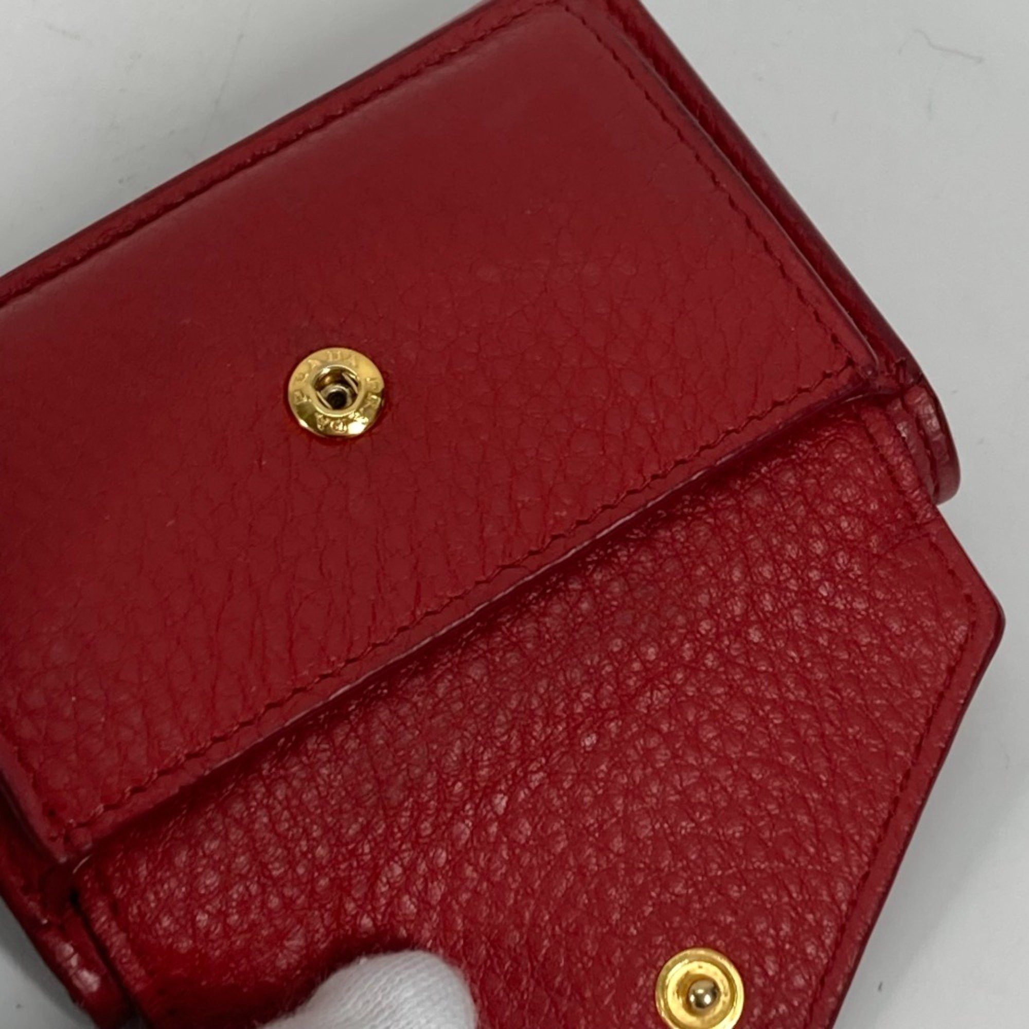 Prada PRADA 1MH021 CompactWallet Trifold wallet Red Gold Size ONE SIZE - 8 Thumbnail