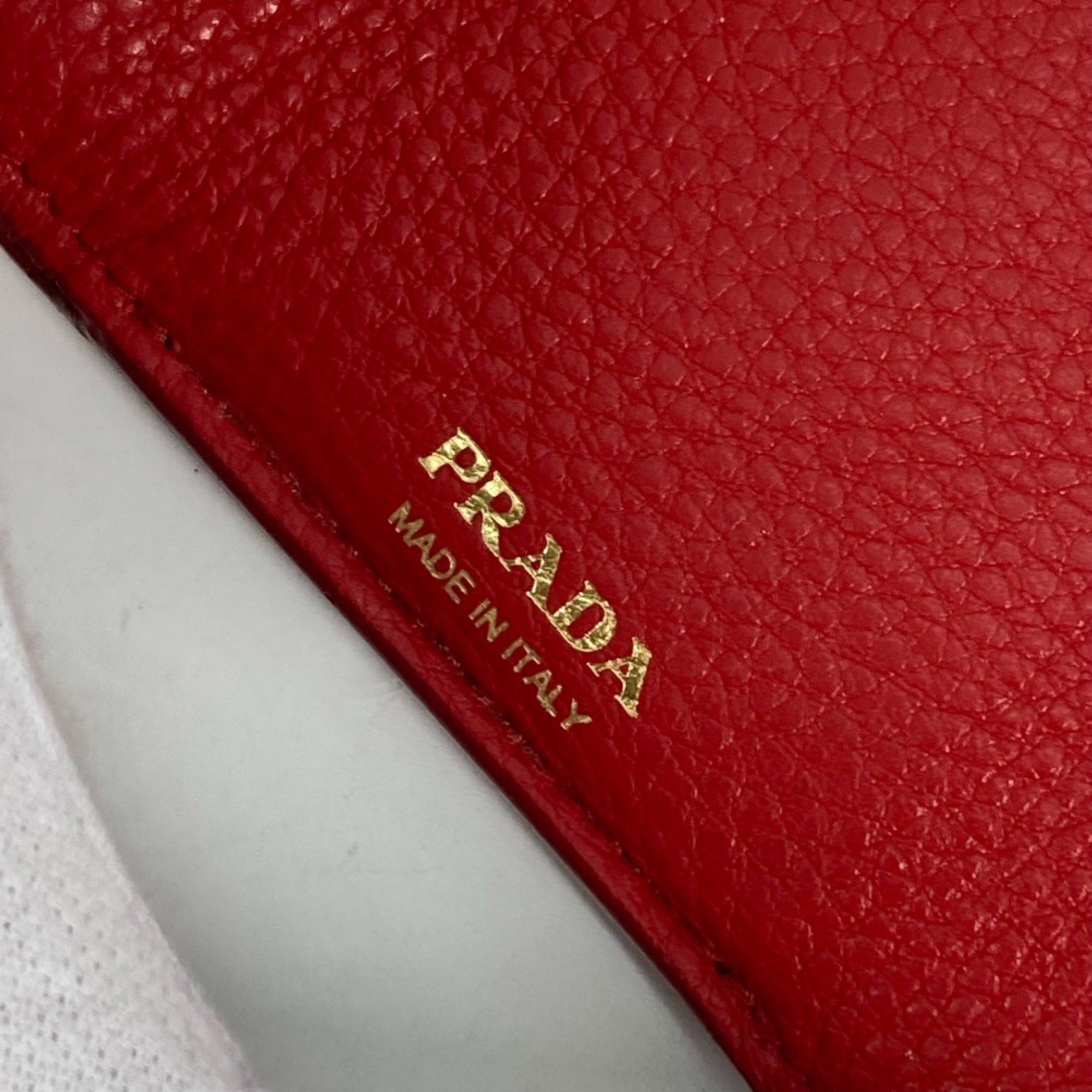 Prada PRADA 1MH021 CompactWallet Trifold wallet Red Gold Size ONE SIZE - 11 Thumbnail