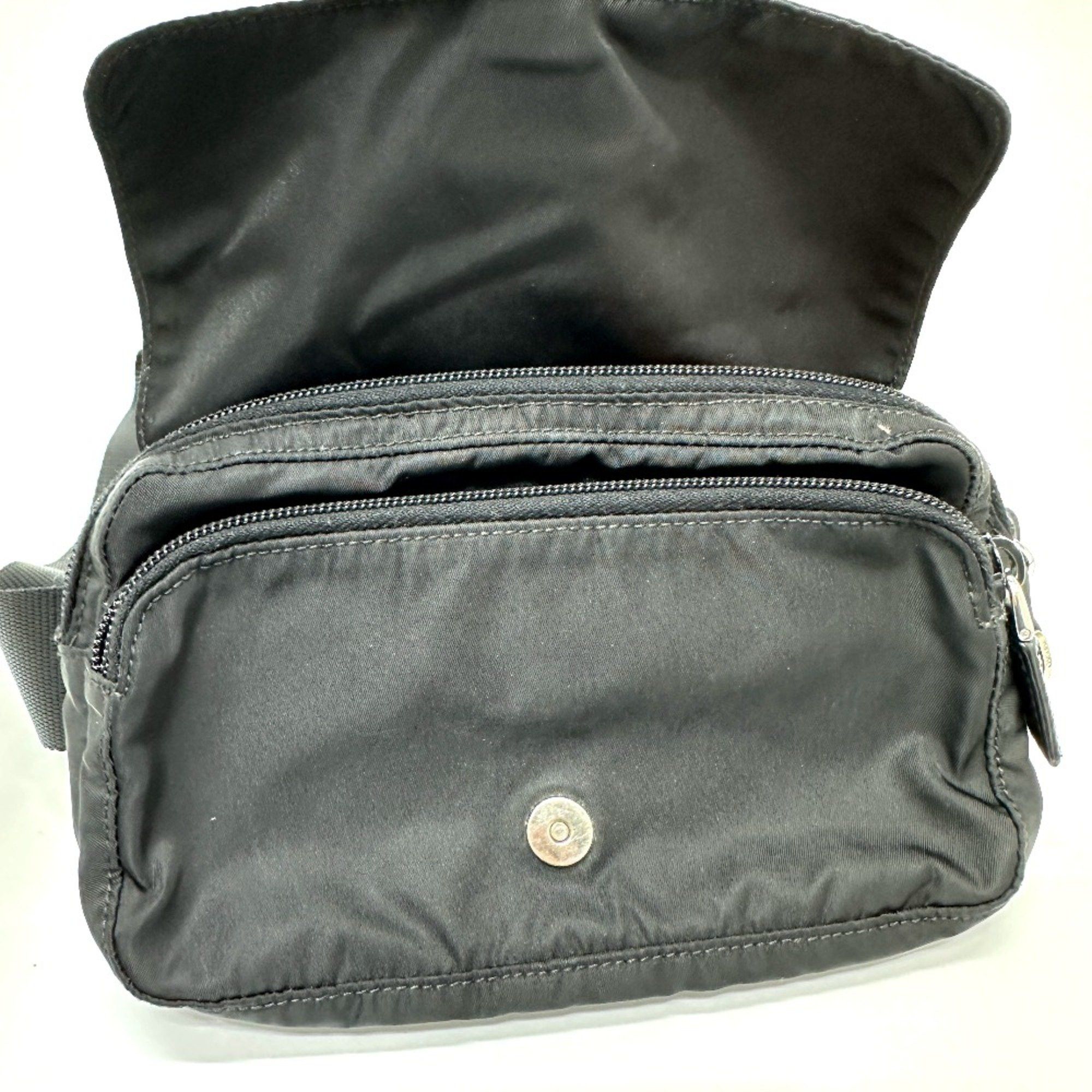 Prada PRADA Triangle logo Bag Waist Pouch Black Size ONE SIZE - 9 Thumbnail