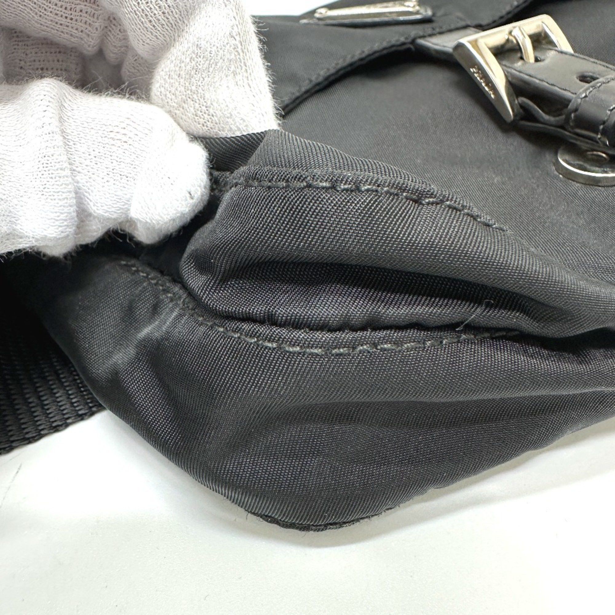 Prada PRADA Triangle logo Bag Waist Pouch Black Size ONE SIZE - 5 Thumbnail