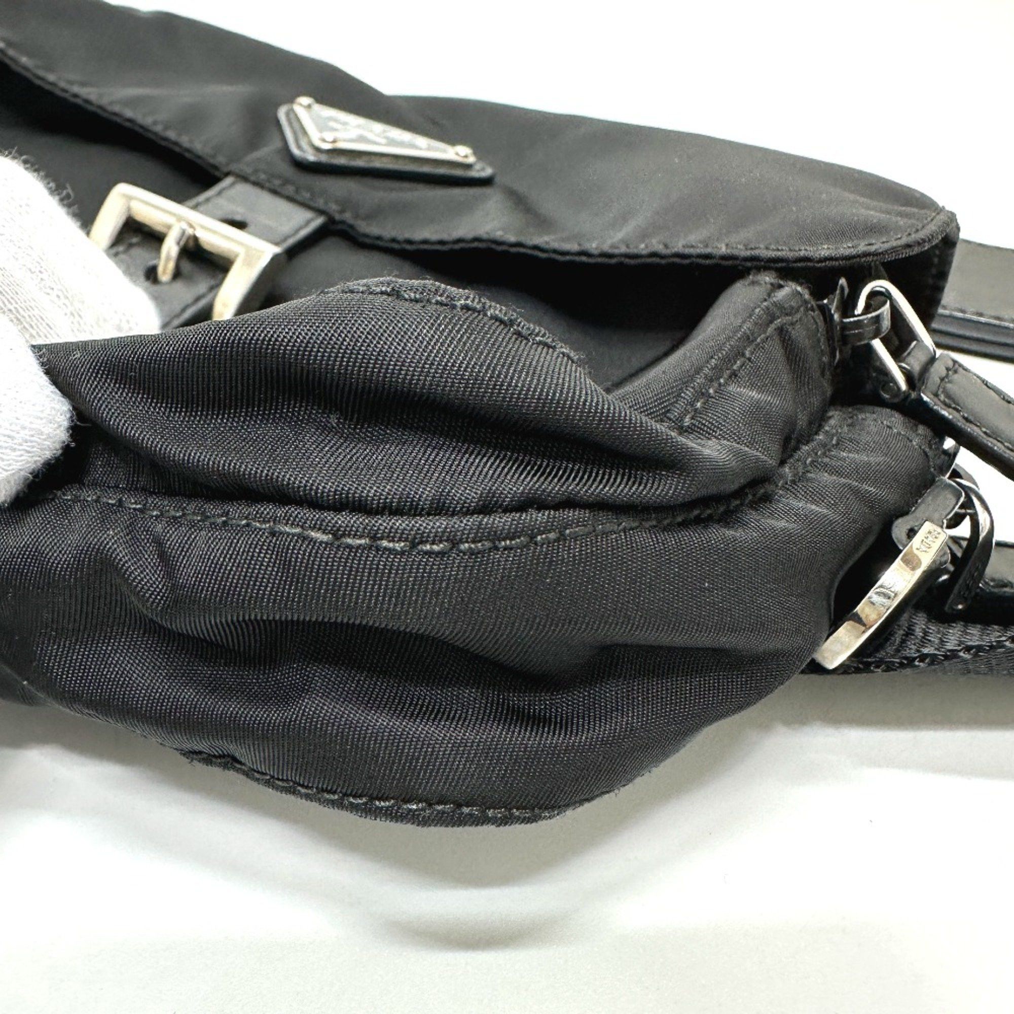 Prada PRADA Triangle logo Bag Waist Pouch Black Size ONE SIZE - 4 Thumbnail
