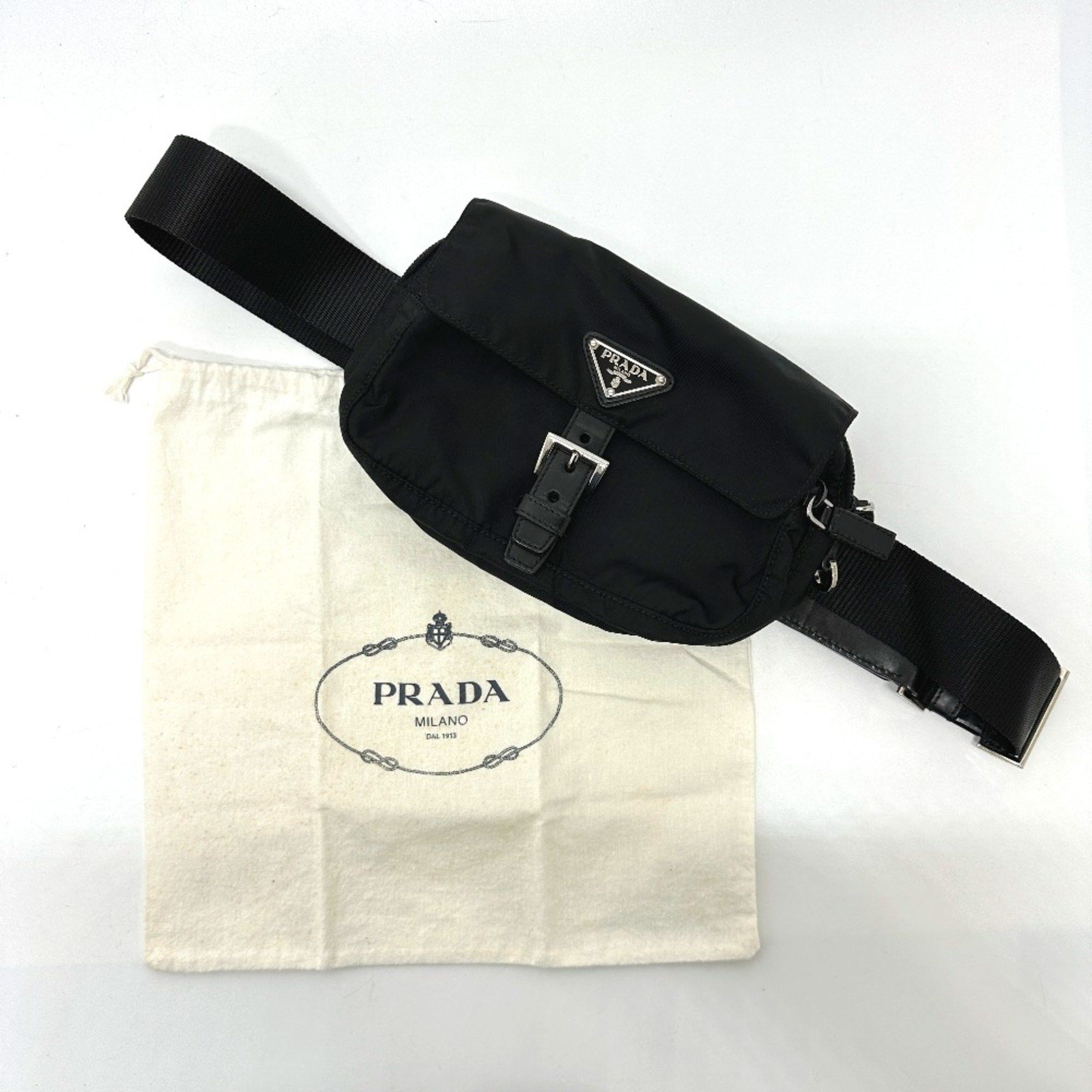 Prada PRADA Triangle logo Bag Waist Pouch Black Size ONE SIZE - 13 Thumbnail
