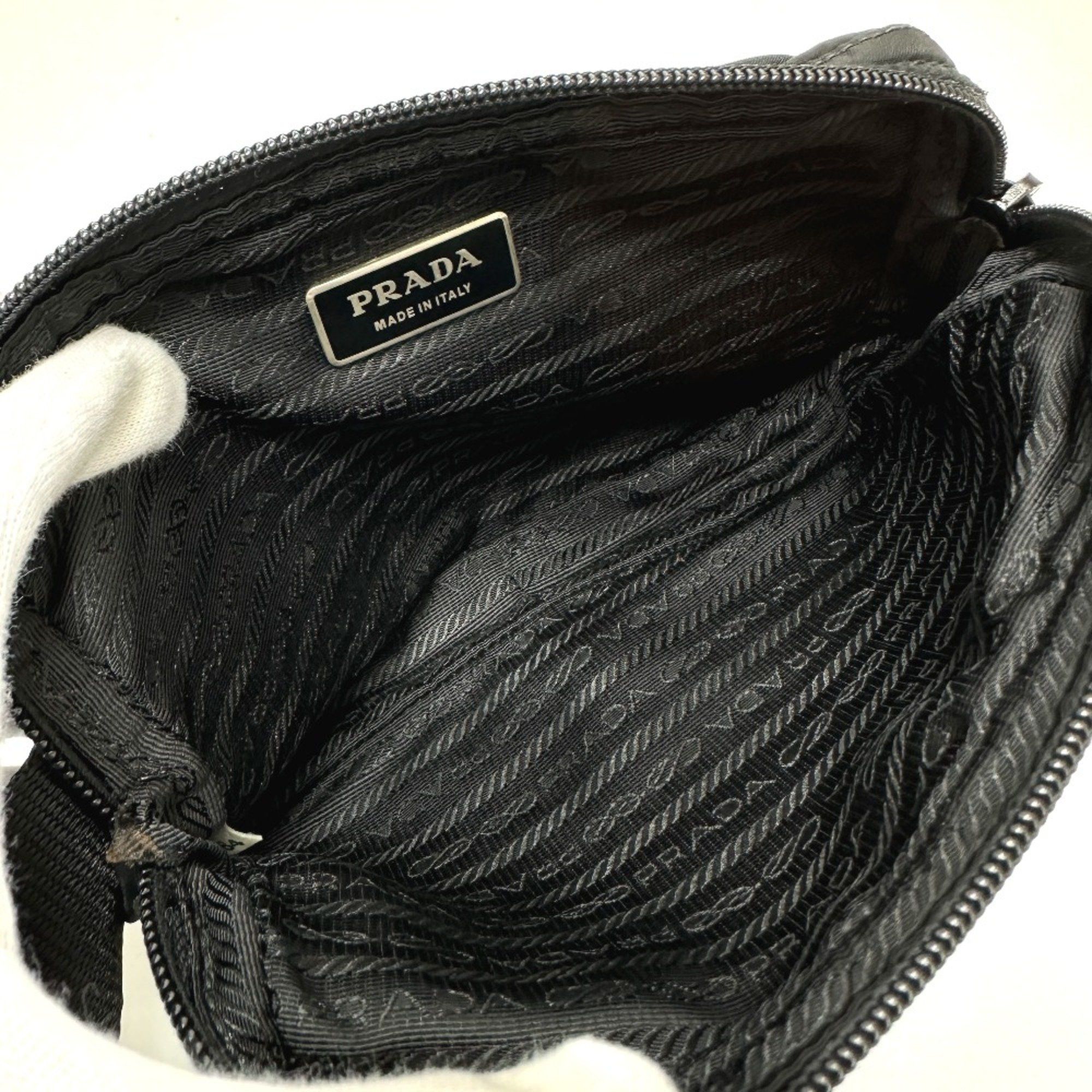 Prada PRADA Triangle logo Bag Waist Pouch Black Size ONE SIZE - 10 Thumbnail