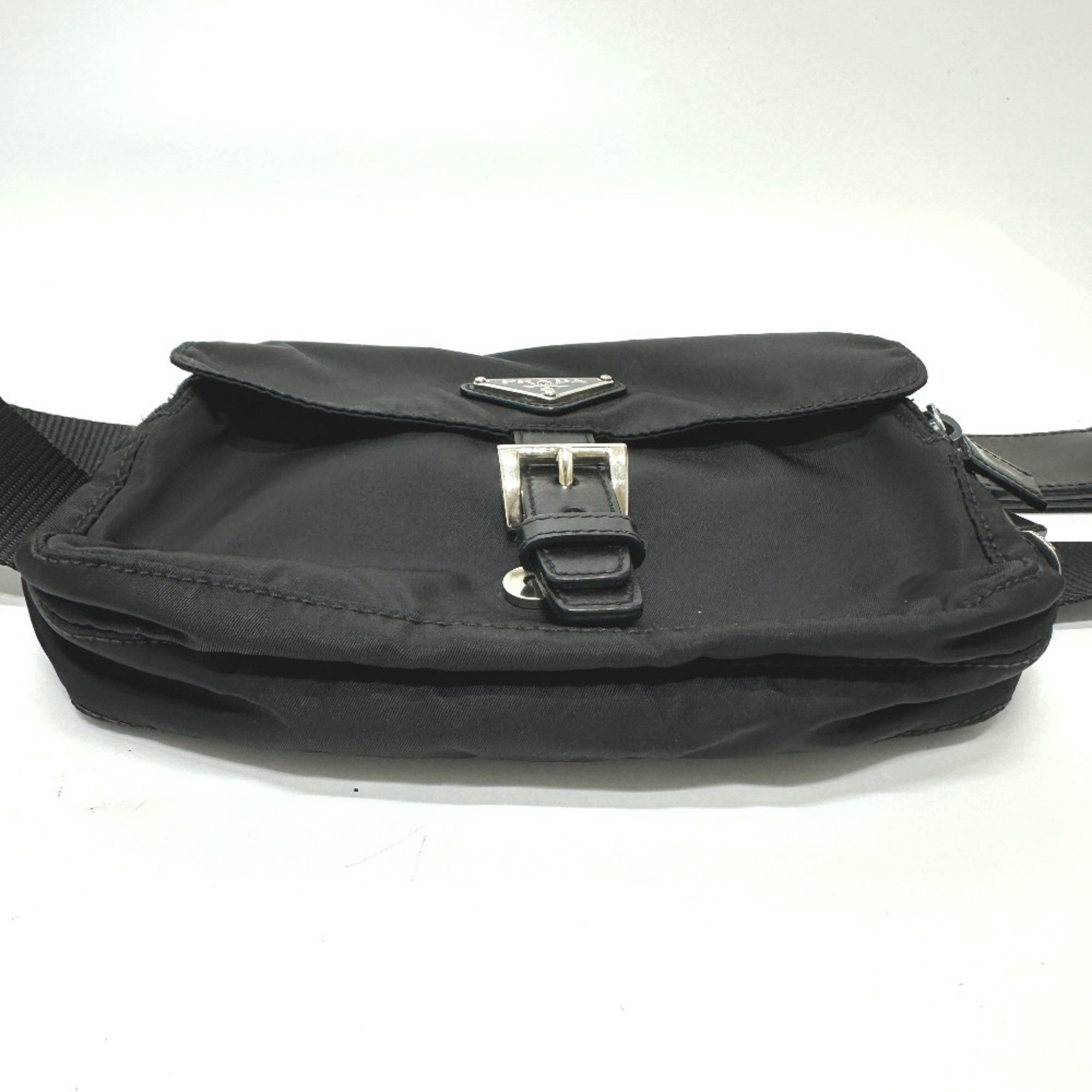 Prada PRADA Triangle logo Bag Waist Pouch Black Size ONE SIZE - 3 Thumbnail