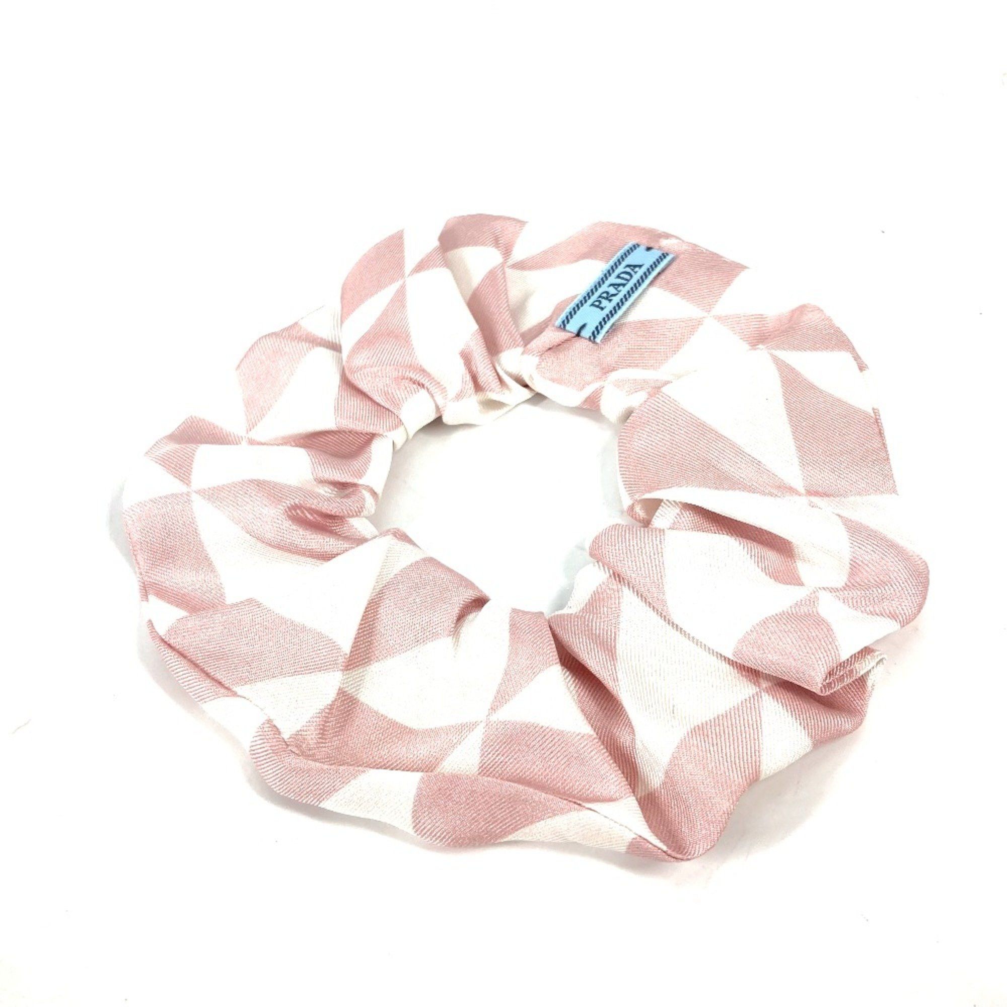 Prada PRADA 1IF015 triangle logo triangle logo plate hair accessories hair rubber Shush pink Size ONE SIZE - 2 Thumbnail