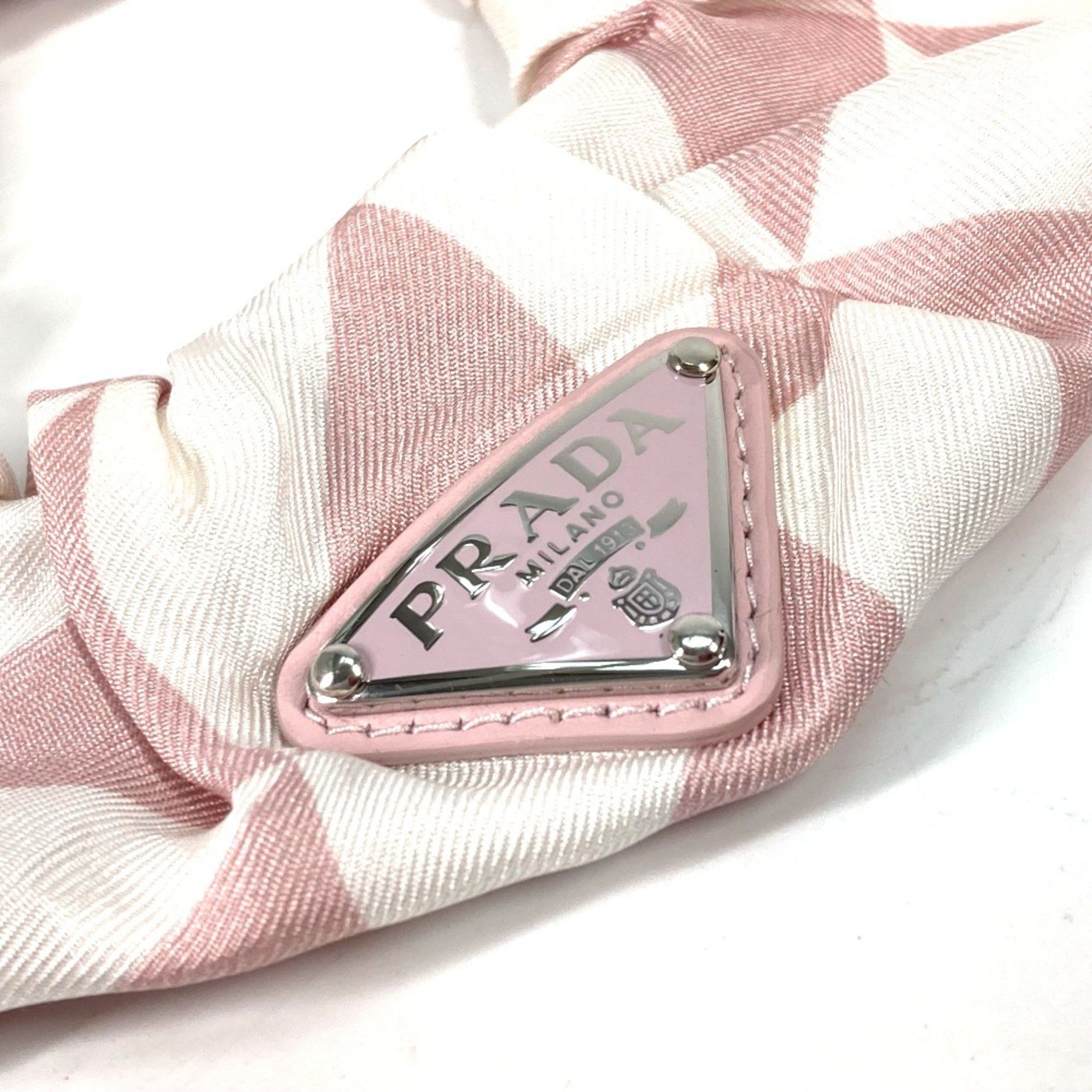 Prada PRADA 1IF015 triangle logo triangle logo plate hair accessories hair rubber Shush pink Size ONE SIZE - 5 Thumbnail