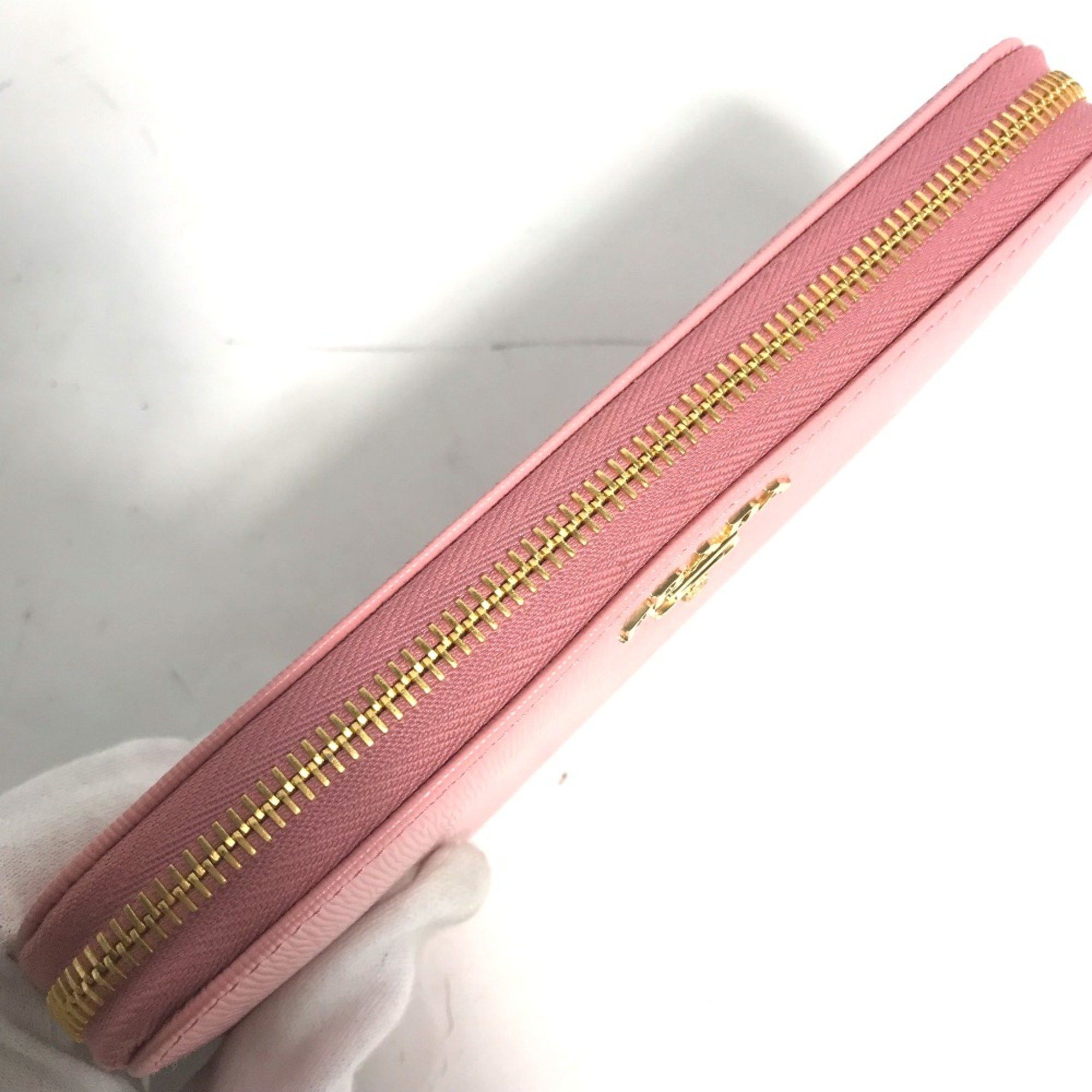 Prada PRADA logo Zip Around Long Wallet pink Size ONE SIZE - 8 Thumbnail
