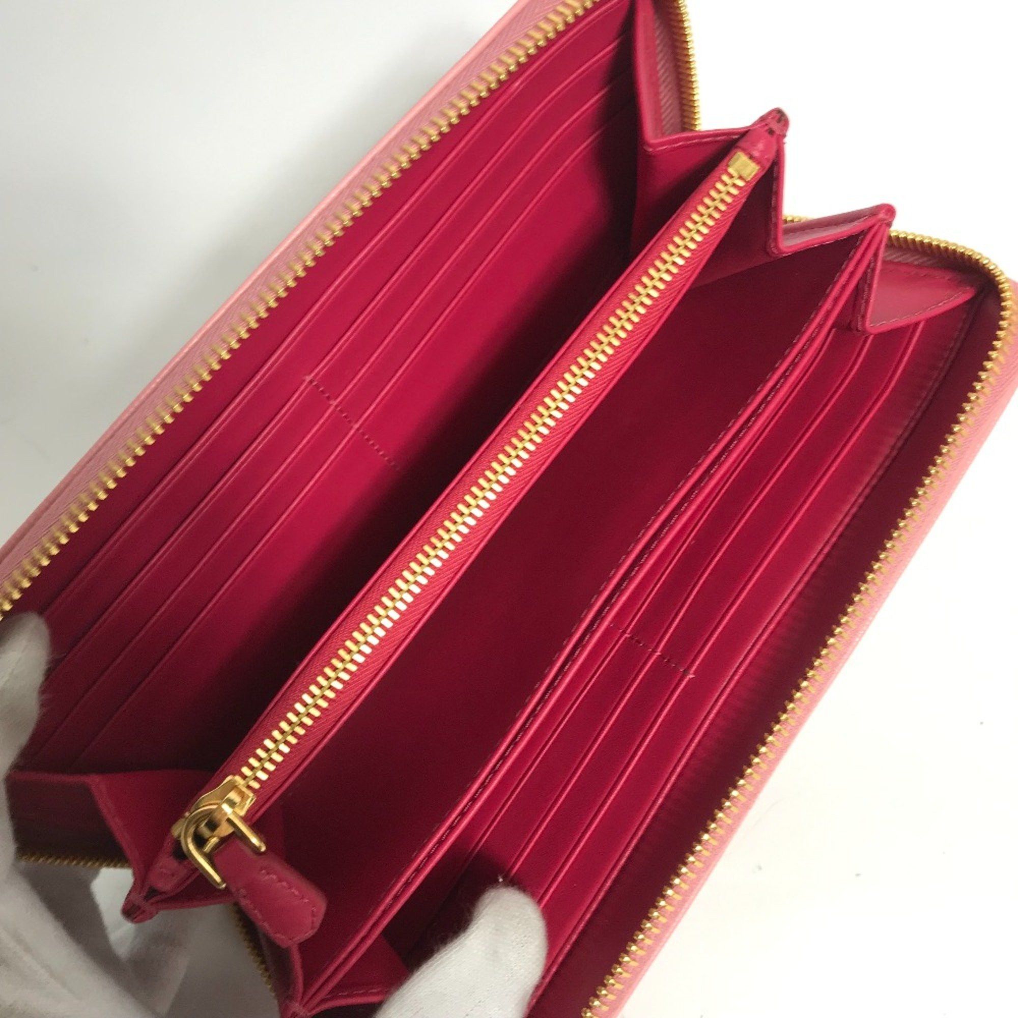 Prada PRADA logo Zip Around Long Wallet pink Size ONE SIZE - 10 Thumbnail