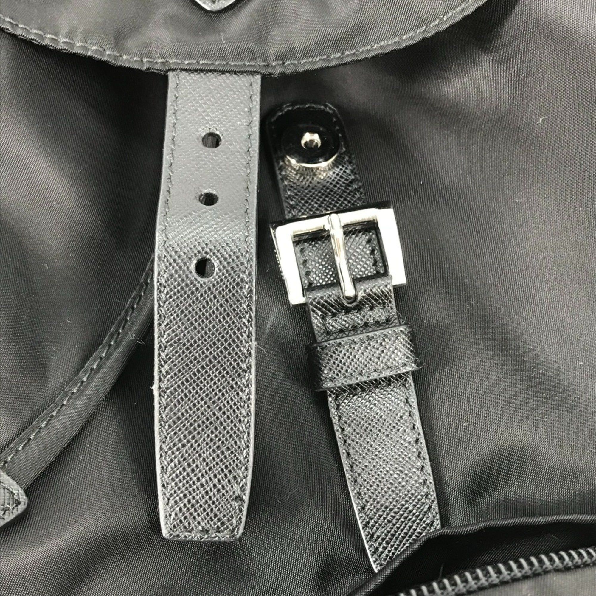 Prada PRADA 1BZ032 Logo Plate backpack bag Backpack Black Size ONE SIZE - 12 Thumbnail