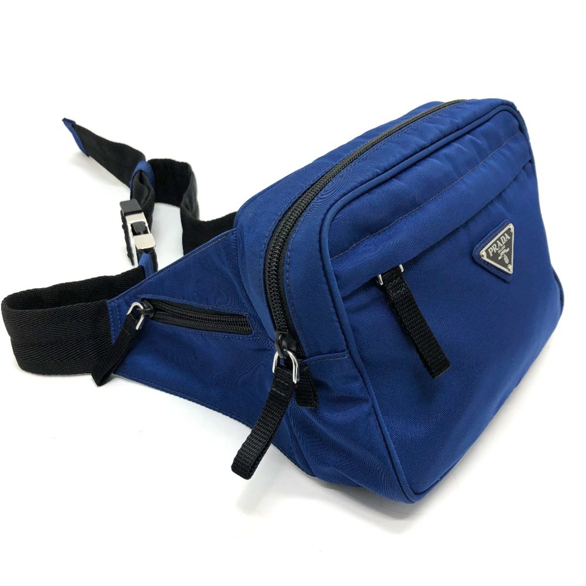 Prada PRADA 2VL001 Triangle logo Bag Waist Pouch blue SilverHardware Size ONE SIZE - 3 Thumbnail