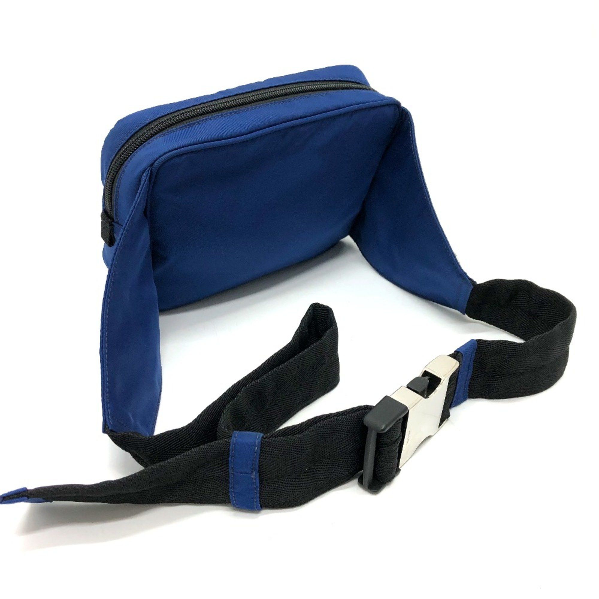 Prada PRADA 2VL001 Triangle logo Bag Waist Pouch blue SilverHardware Size ONE SIZE - 4 Thumbnail