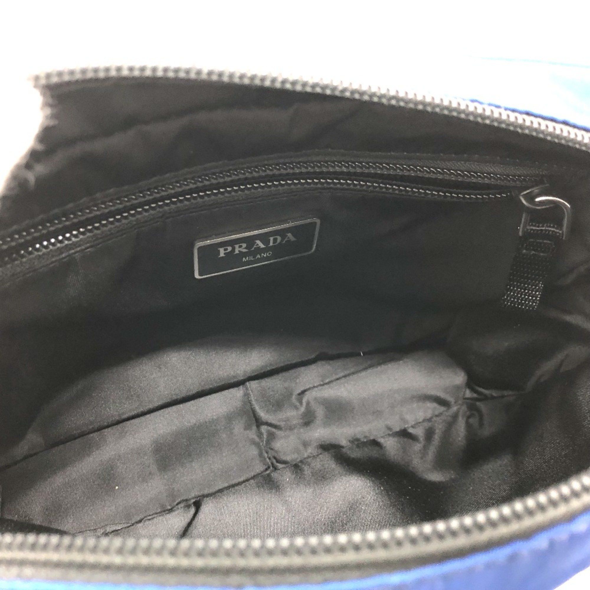 Prada PRADA 2VL001 Triangle logo Bag Waist Pouch blue SilverHardware Size ONE SIZE - 12 Thumbnail