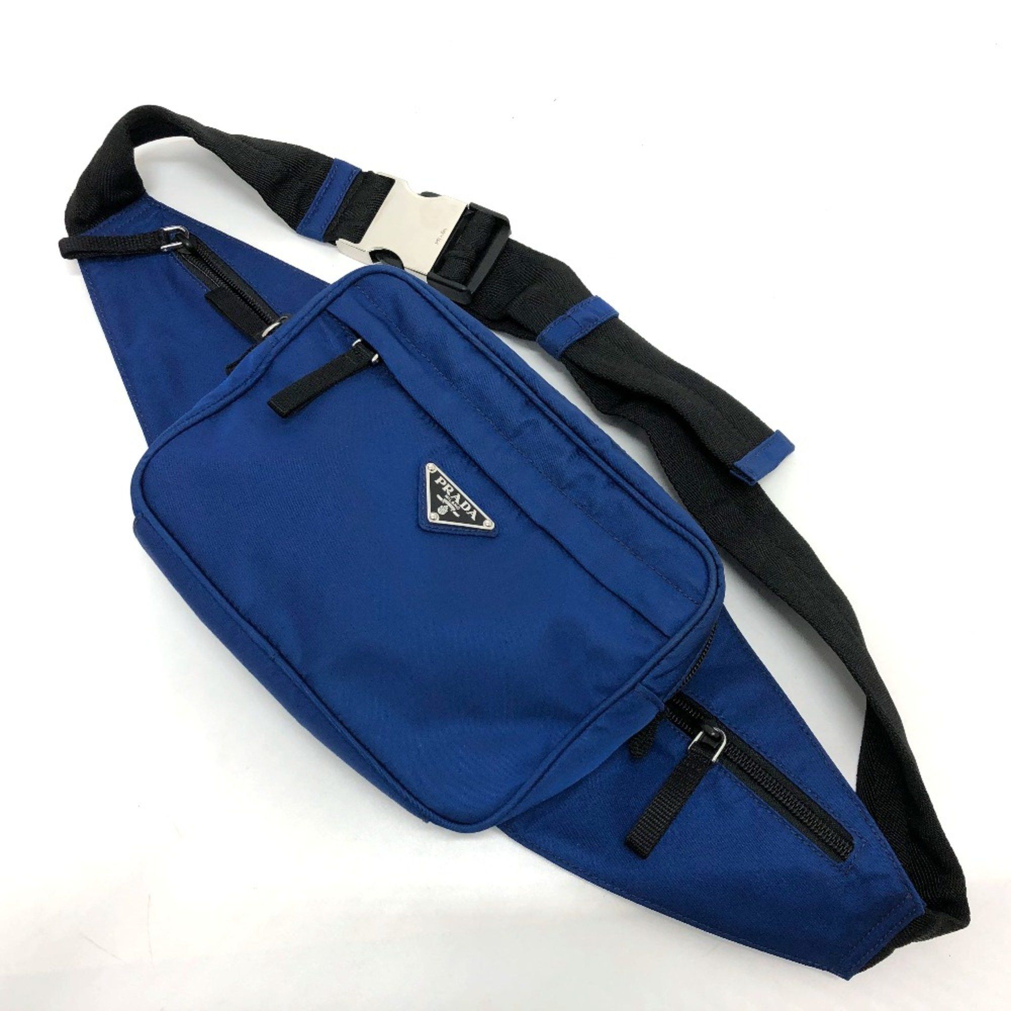 Prada PRADA 2VL001 Triangle logo Bag Waist Pouch blue SilverHardware Size ONE SIZE - 14 Thumbnail