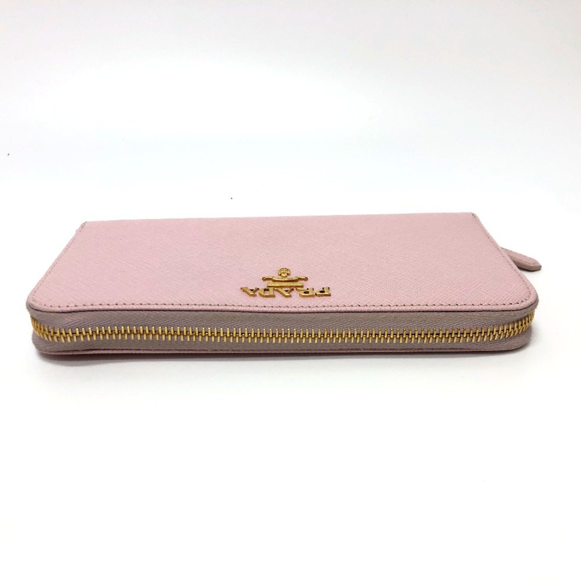 Prada PRADA 1ML506 logo Zip Around Long Wallet pink GoldHardware Size ONE SIZE - 4 Thumbnail