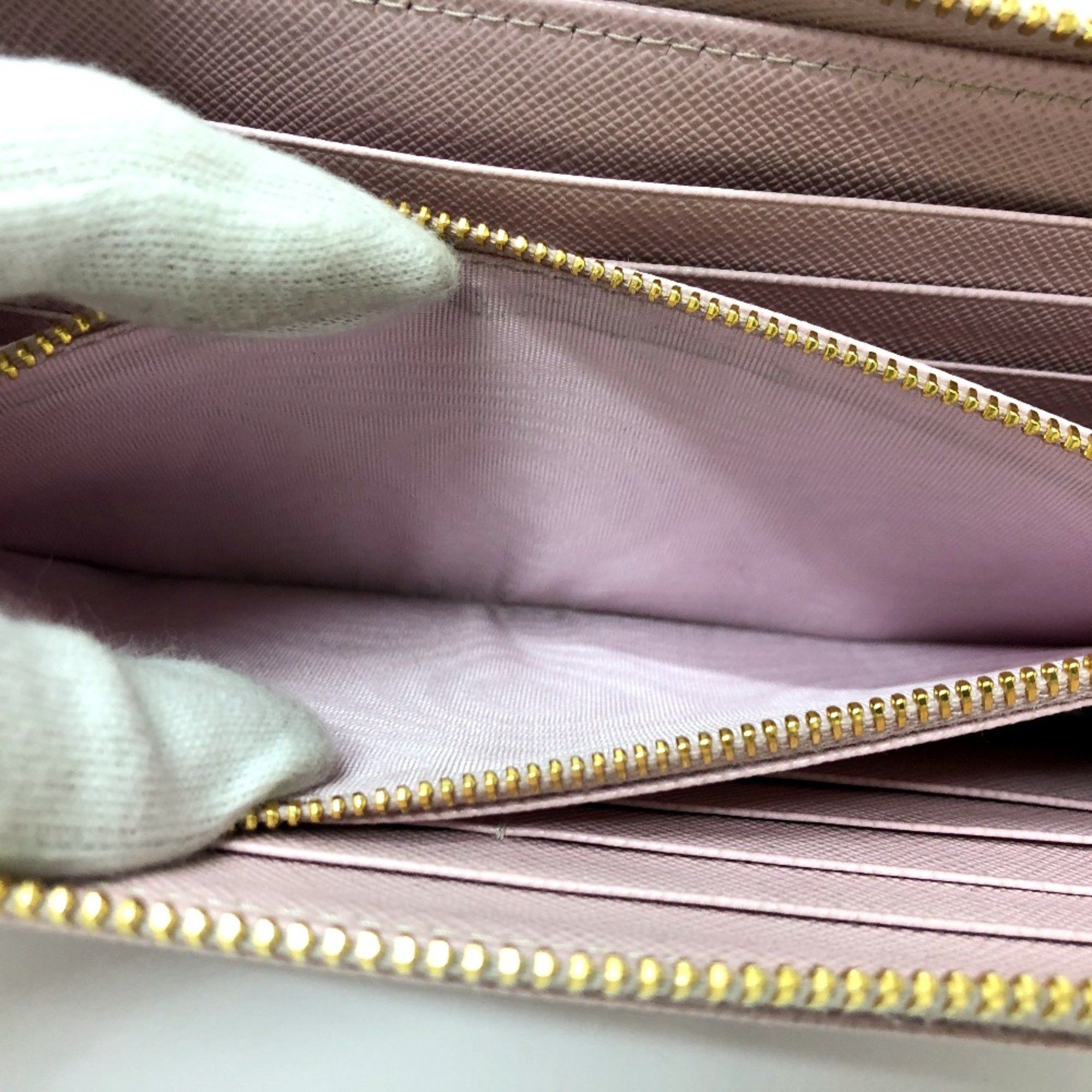 Prada PRADA 1ML506 logo Zip Around Long Wallet pink GoldHardware Size ONE SIZE - 10 Thumbnail