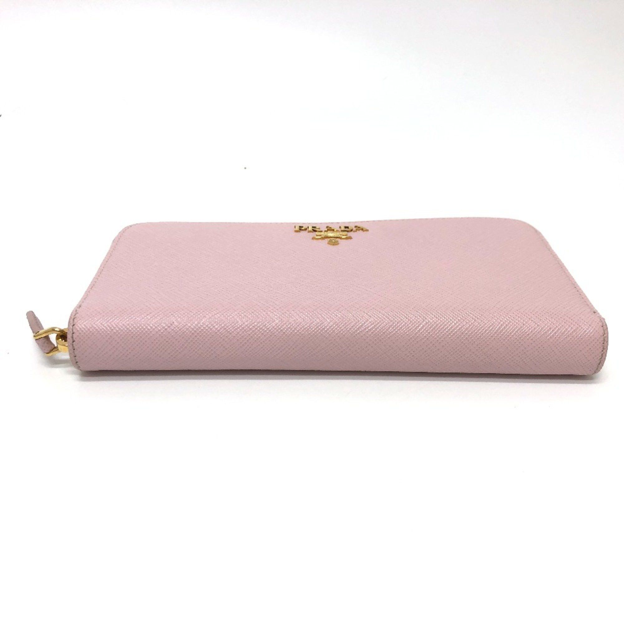 Prada PRADA 1ML506 logo Zip Around Long Wallet pink GoldHardware Size ONE SIZE - 6 Thumbnail