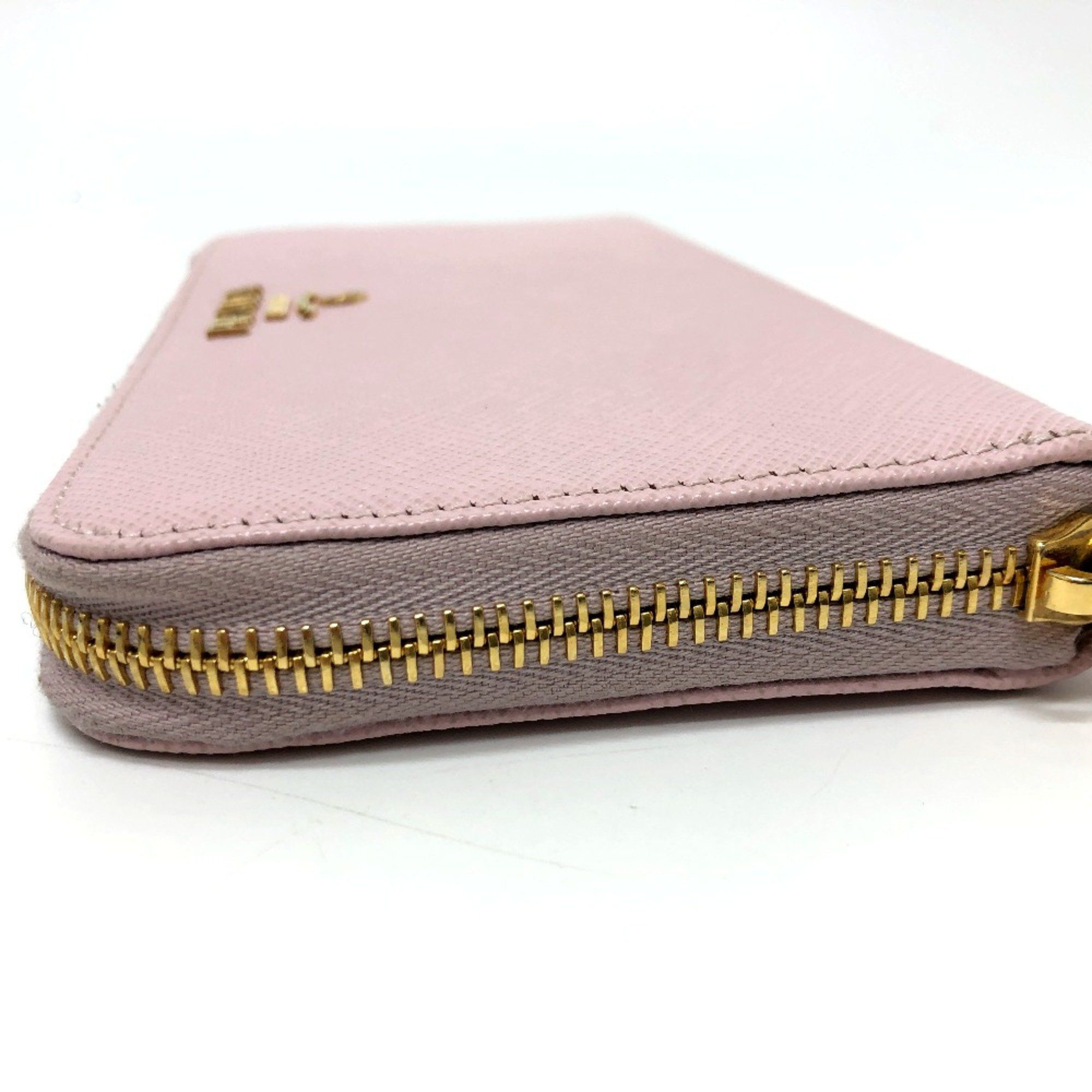 Prada PRADA 1ML506 logo Zip Around Long Wallet pink GoldHardware Size ONE SIZE - 3 Thumbnail