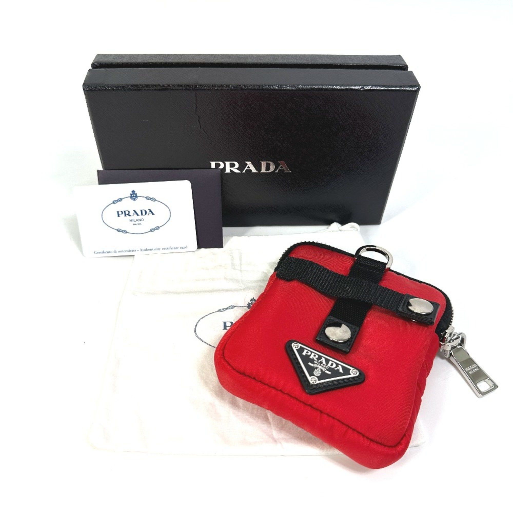 Prada PRADA 2NA026 triangle logo triangle logo plate Bicolor Pouch Red Black Size ONE SIZE - 10 Thumbnail