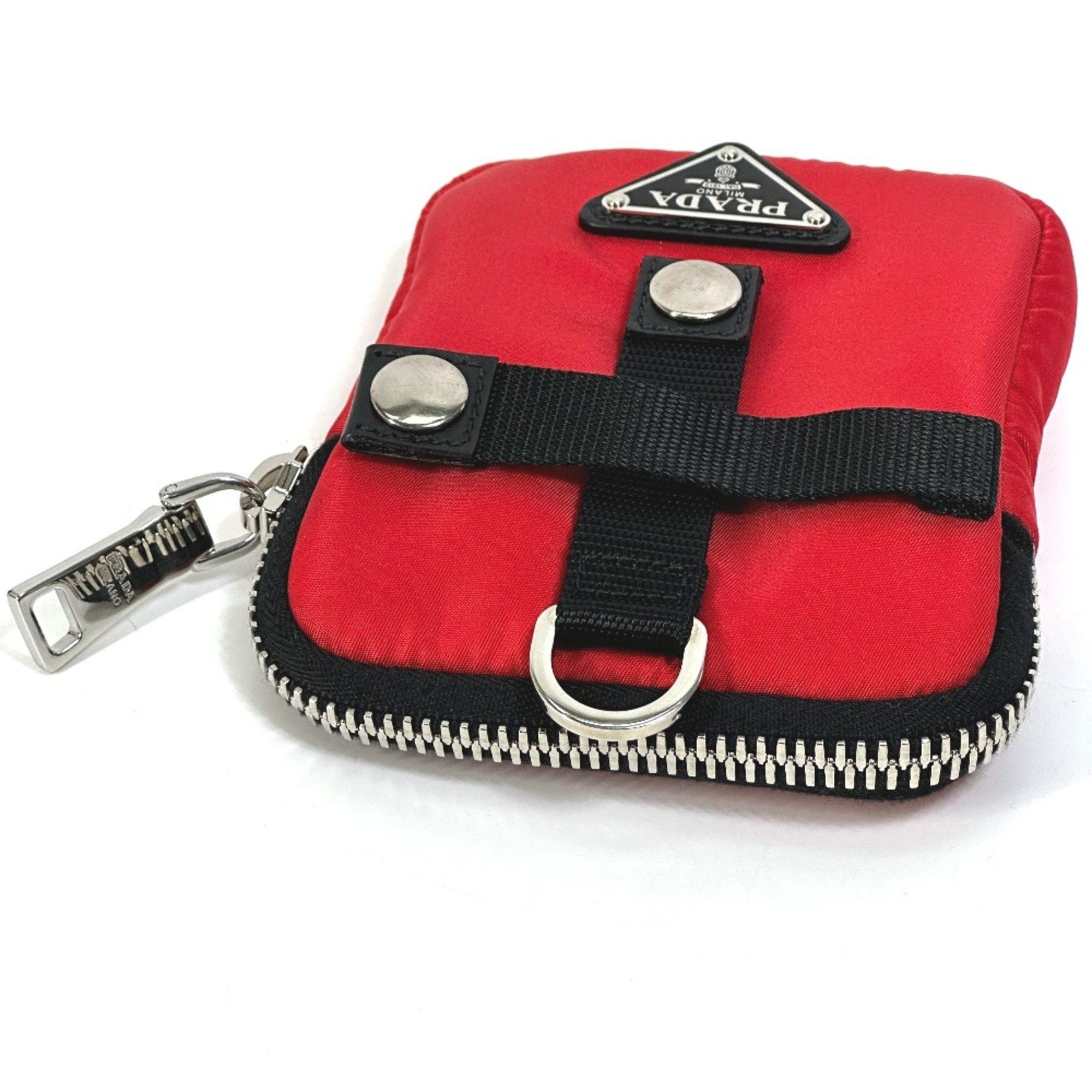 Prada PRADA 2NA026 triangle logo triangle logo plate Bicolor Pouch Red Black Size ONE SIZE - 7 Thumbnail