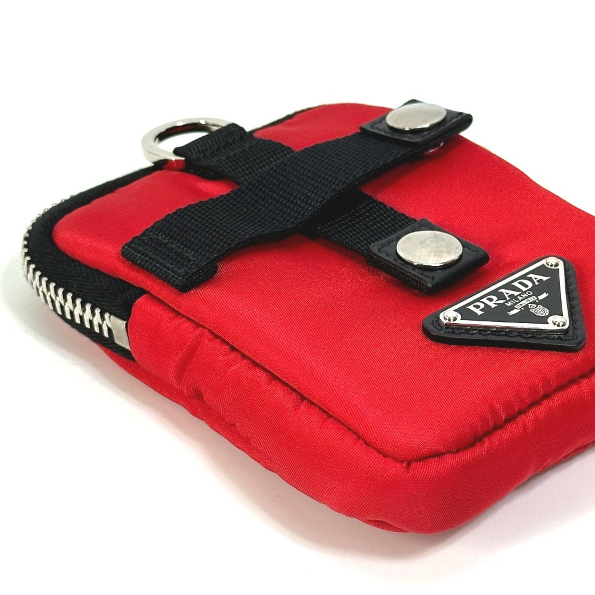 Prada PRADA 2NA026 triangle logo triangle logo plate Bicolor Pouch Red Black Size ONE SIZE - 5 Thumbnail