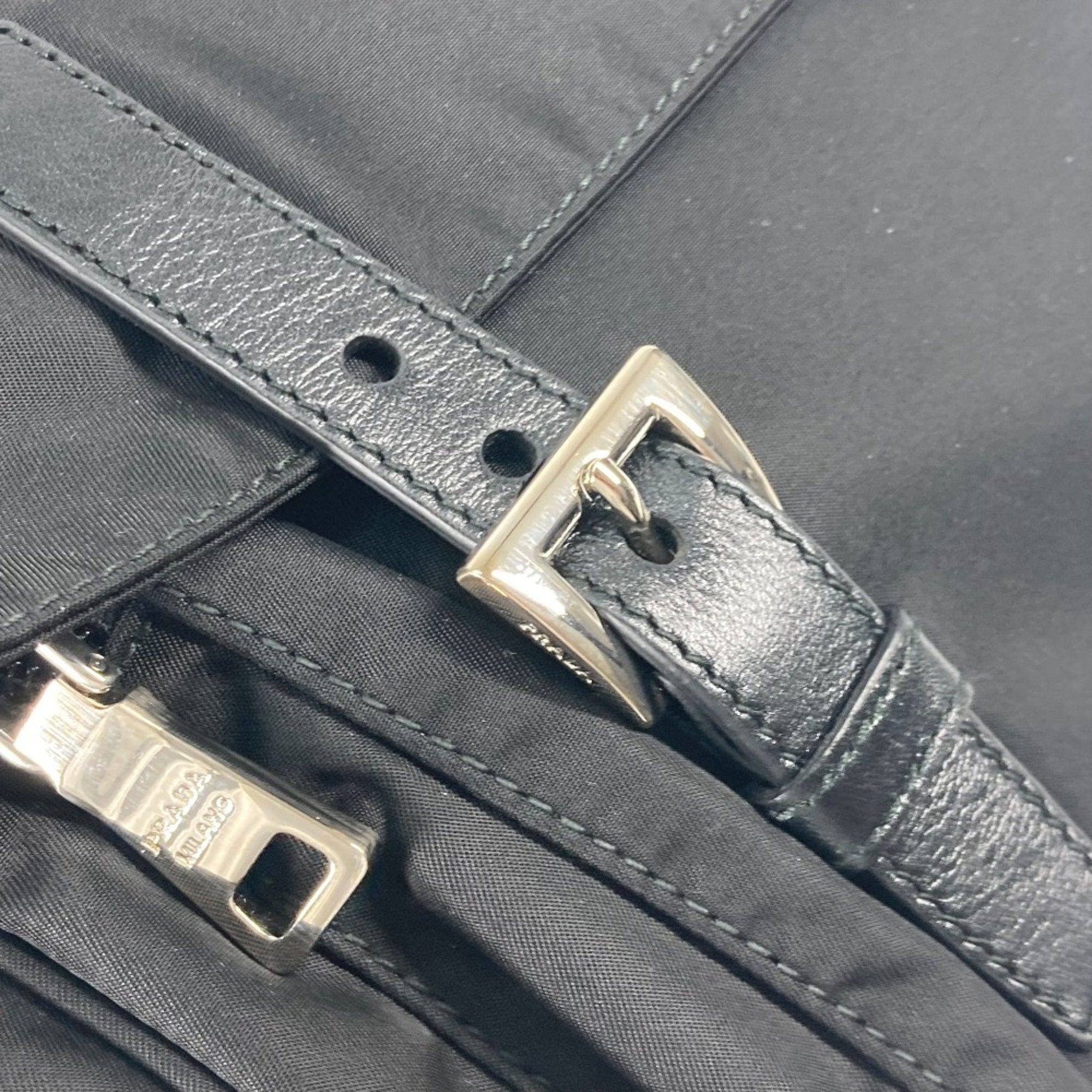 Prada PRADA BT0713 triangle logo triangle logo plate Crossbody bag Pochette Shoulder Bag Black Size ONE SIZE - 12 Thumbnail