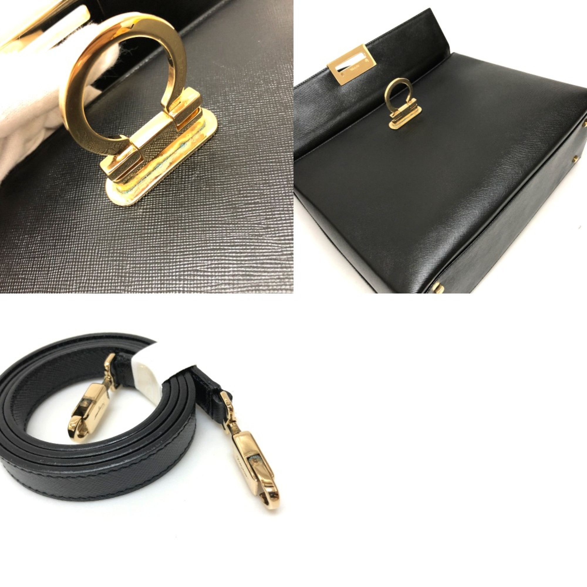 Salvatore Ferragamo Salvatore Ferragamo Bag 2WAY Hand Bag Black GoldHardware Size ONE SIZE - 13 Thumbnail