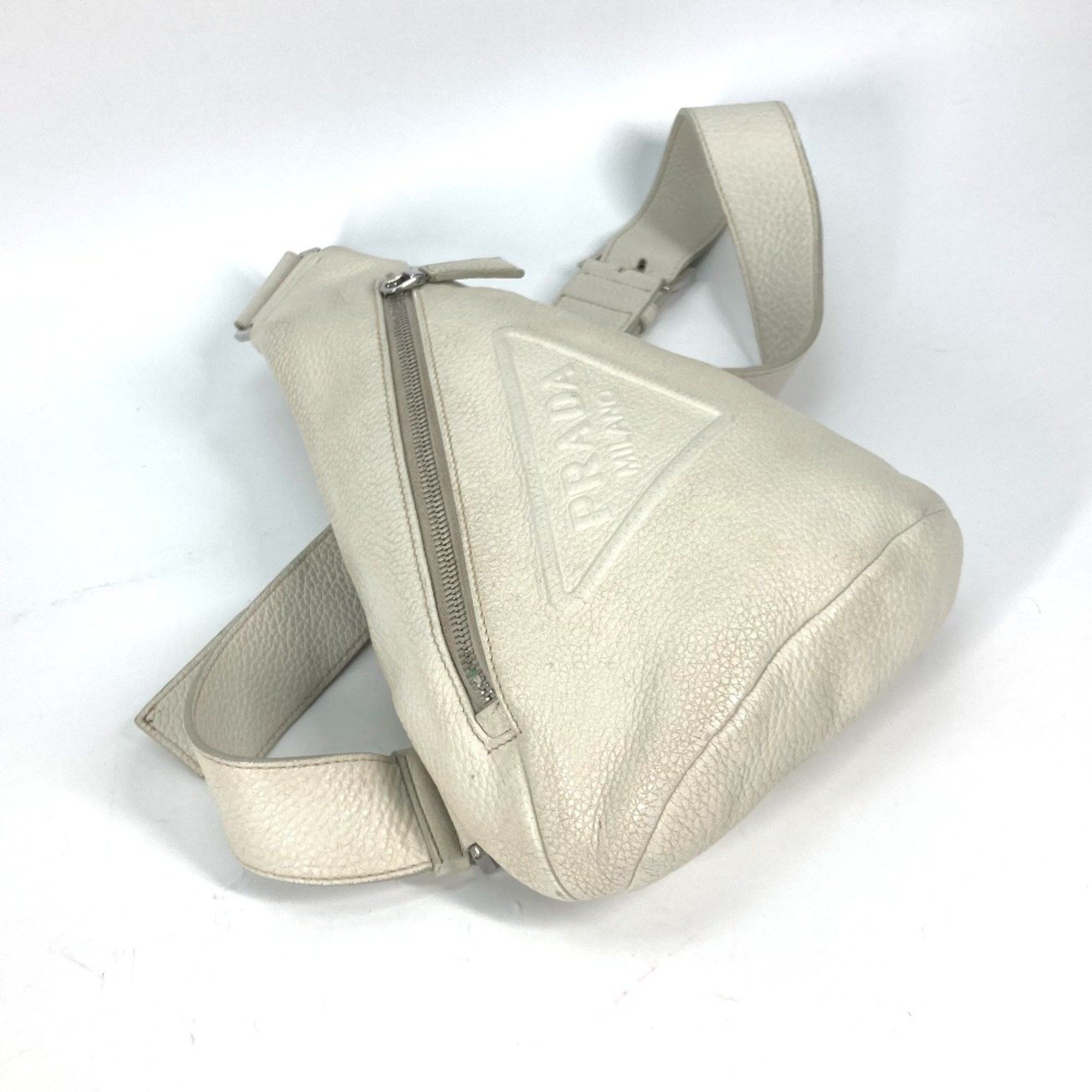 Prada PRADA 2VZ098 triangle logo triangle logo shoulder bag body bag Off White White Size ONE SIZE - 3 Thumbnail