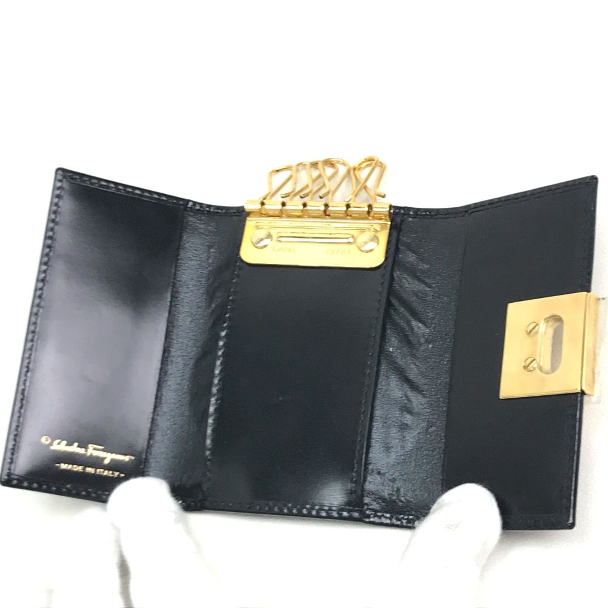 Salvatore Ferragamo Salvatore Ferragamo Key Case Black GoldHardware Size ONE SIZE - 5 Thumbnail