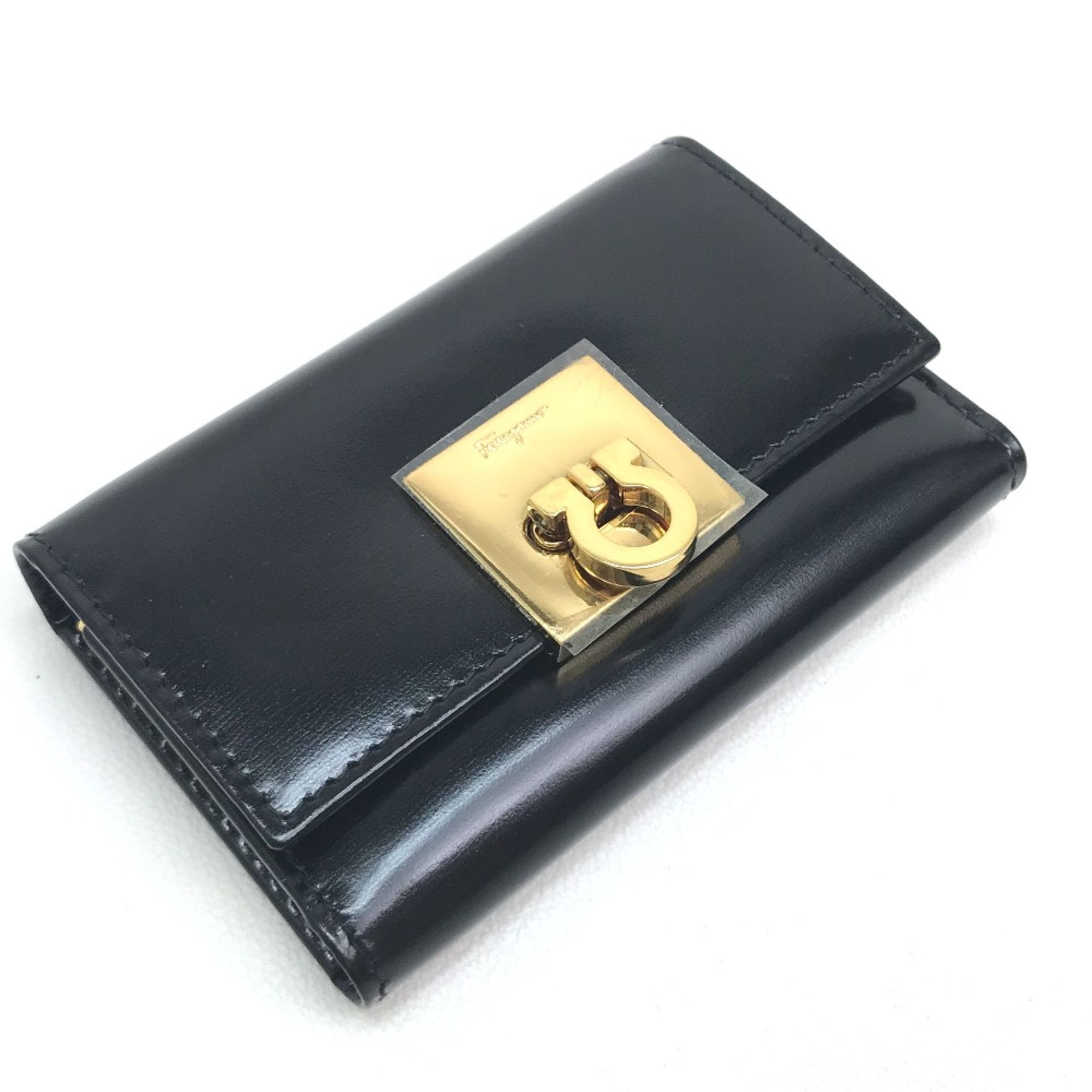 Salvatore Ferragamo Salvatore Ferragamo Key Case Black GoldHardware Size ONE SIZE - 2 Thumbnail