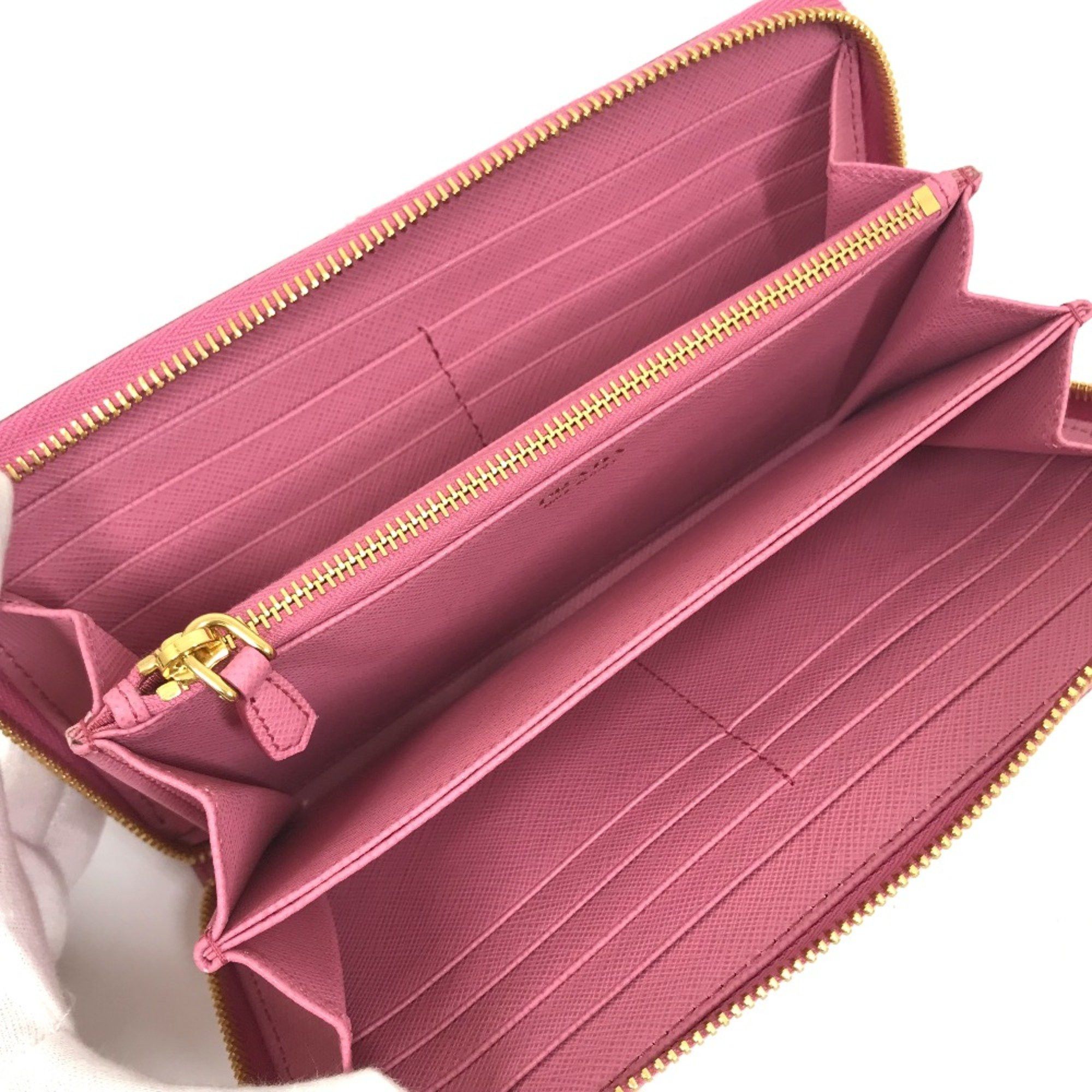 Prada PRADA 1ML506 logo Zip Around Long Wallet BEGONIA pink Size ONE SIZE - 13 Thumbnail