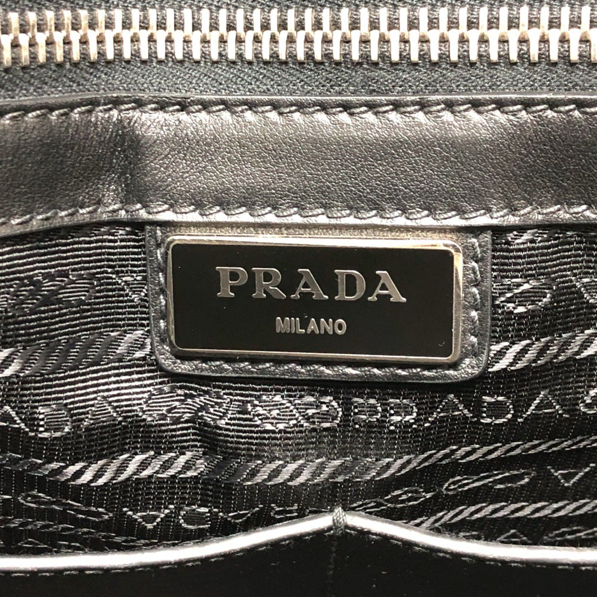 Prada PRADA 2VG079 logo bag handbag Tote Bag Black SilverHardware Size ONE SIZE - 12 Thumbnail