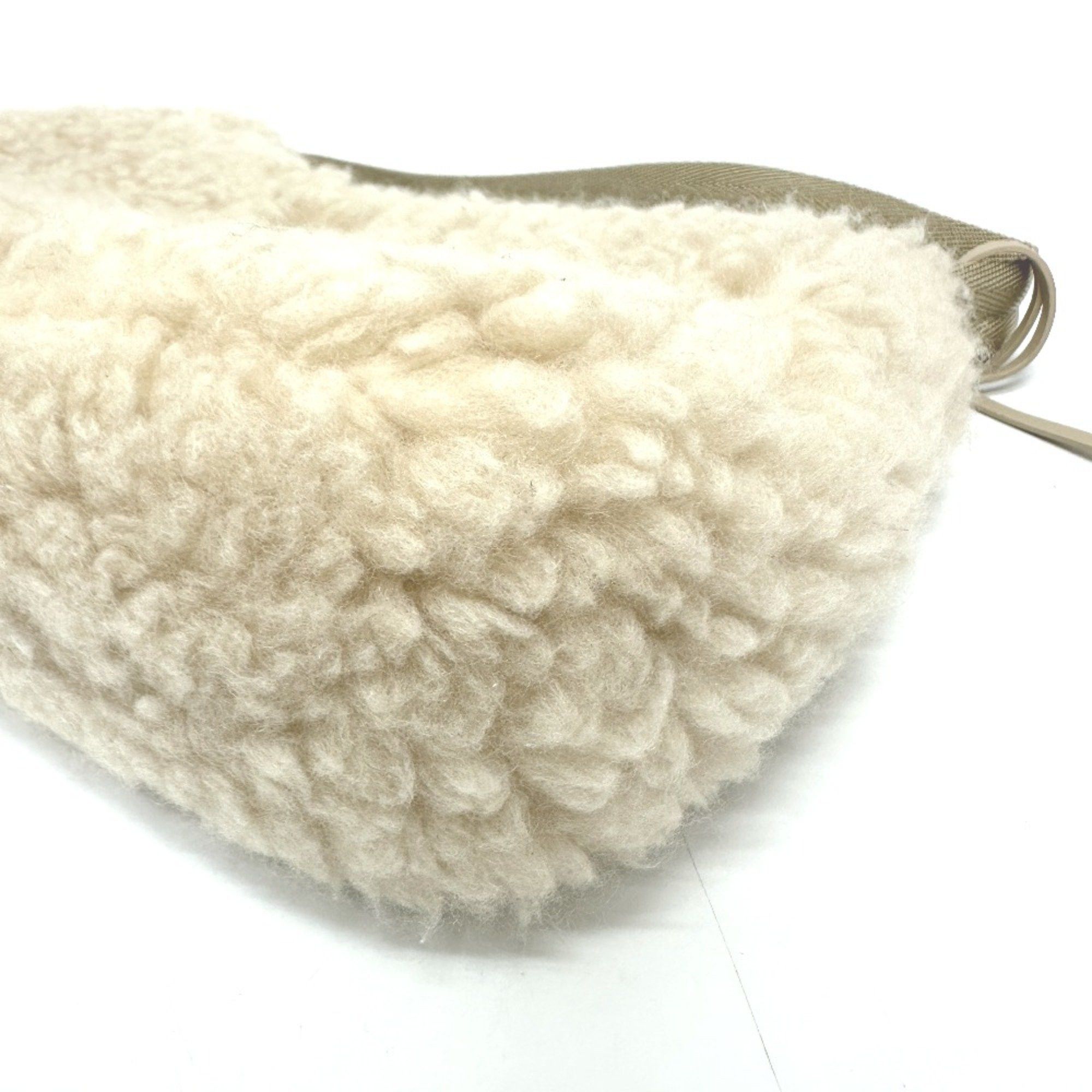 Prada PRADA 1NE515 Fur Bag Shoulder Bag Bag Hand Bag Beige SilverHardware Size ONE SIZE - 4 Thumbnail