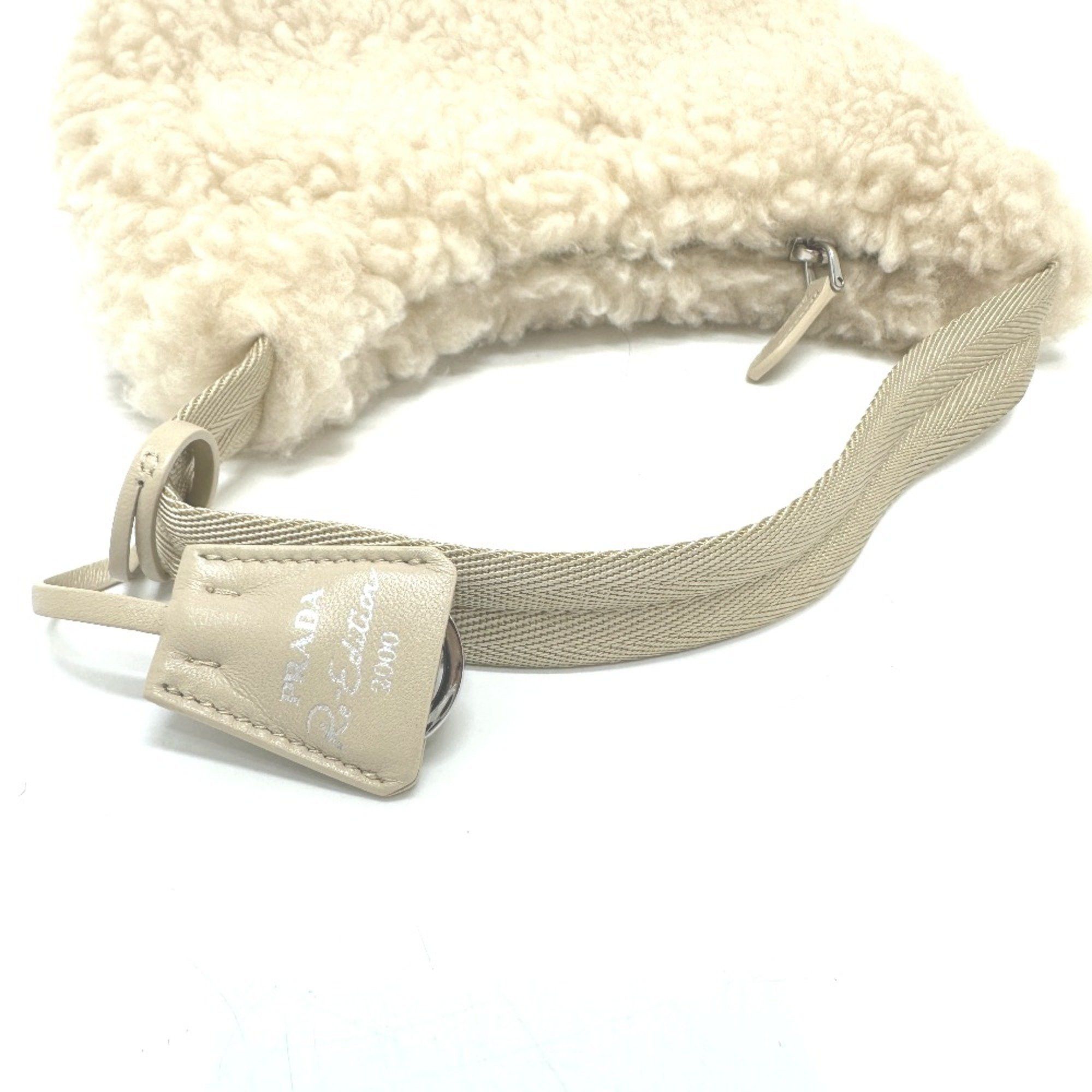 Prada PRADA 1NE515 Fur Bag Shoulder Bag Bag Hand Bag Beige SilverHardware Size ONE SIZE - 7 Thumbnail