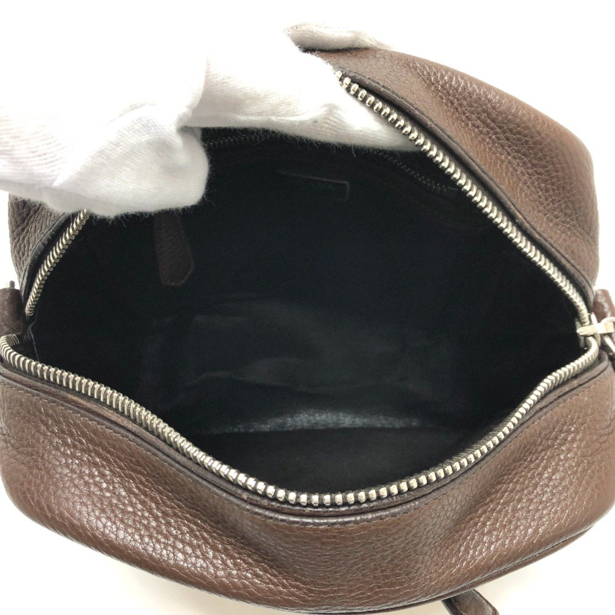 Prada PRADA Triangle logo bag shawl Crossbody Shoulder Bag Brown Beige Size ONE SIZE - 9 Thumbnail