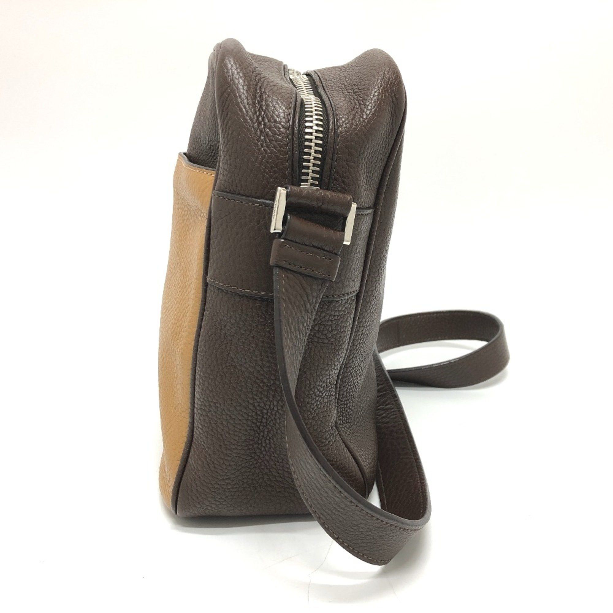 Prada PRADA Triangle logo bag shawl Crossbody Shoulder Bag Brown Beige Size ONE SIZE - 3 Thumbnail