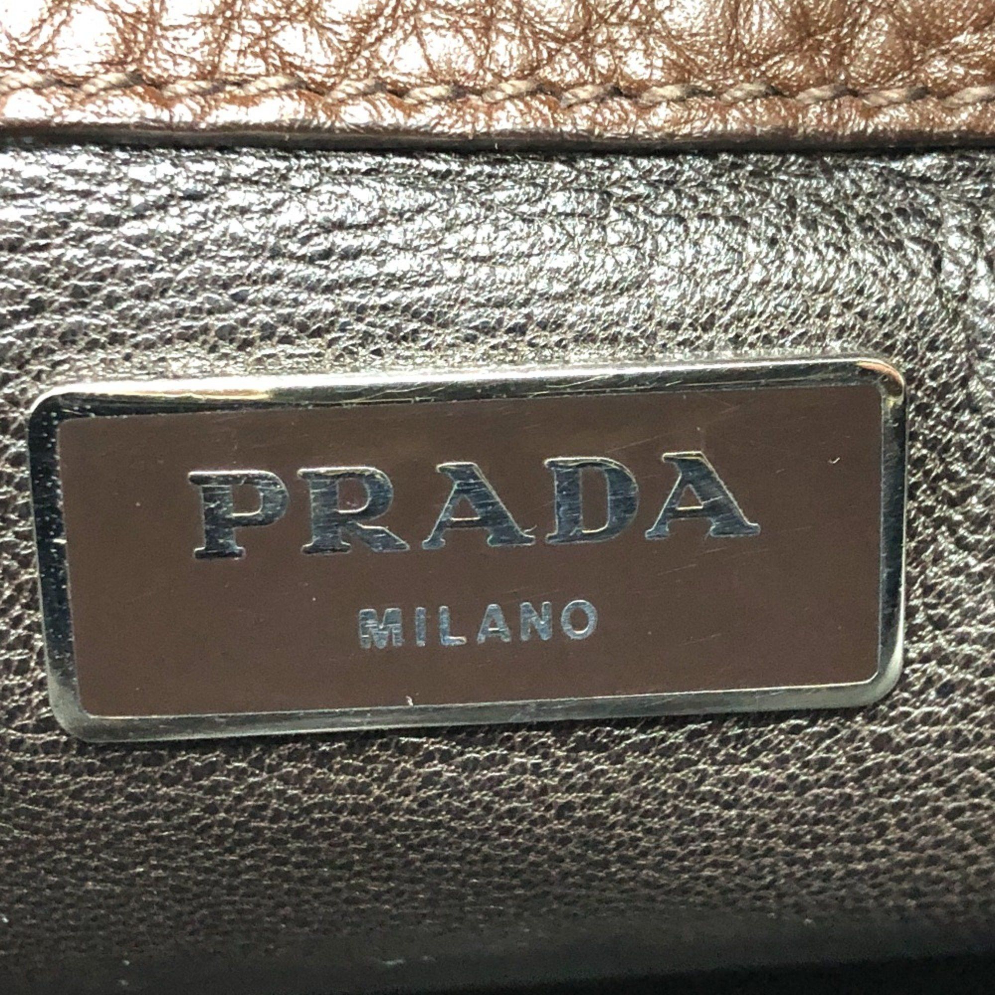 Prada PRADA Triangle logo bag shawl Crossbody Shoulder Bag Brown Beige Size ONE SIZE - 11 Thumbnail