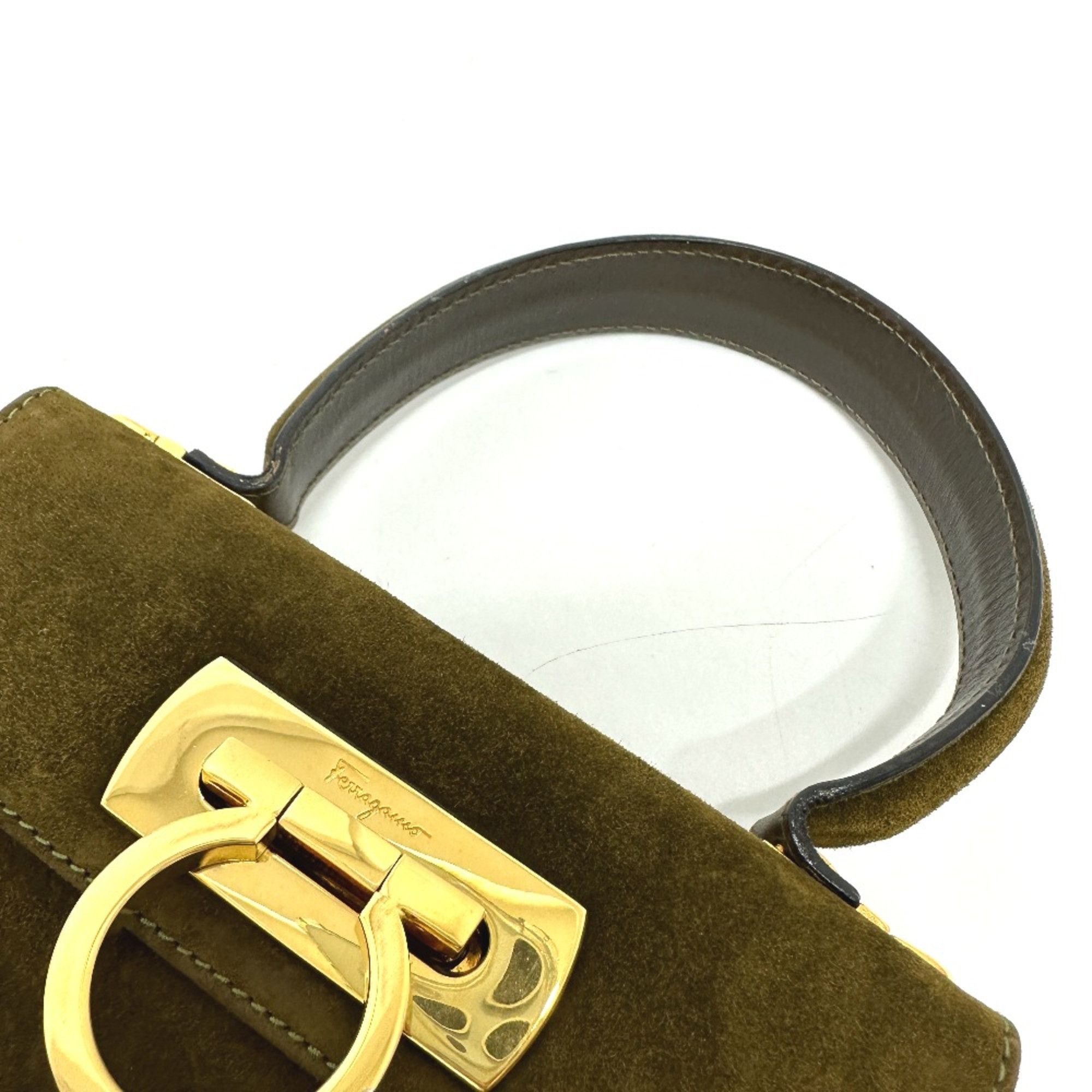Salvatore Ferragamo Salvatore Ferragamo Gancini Hand Bag Brown GoldHardware Size ONE SIZE - 10 Thumbnail