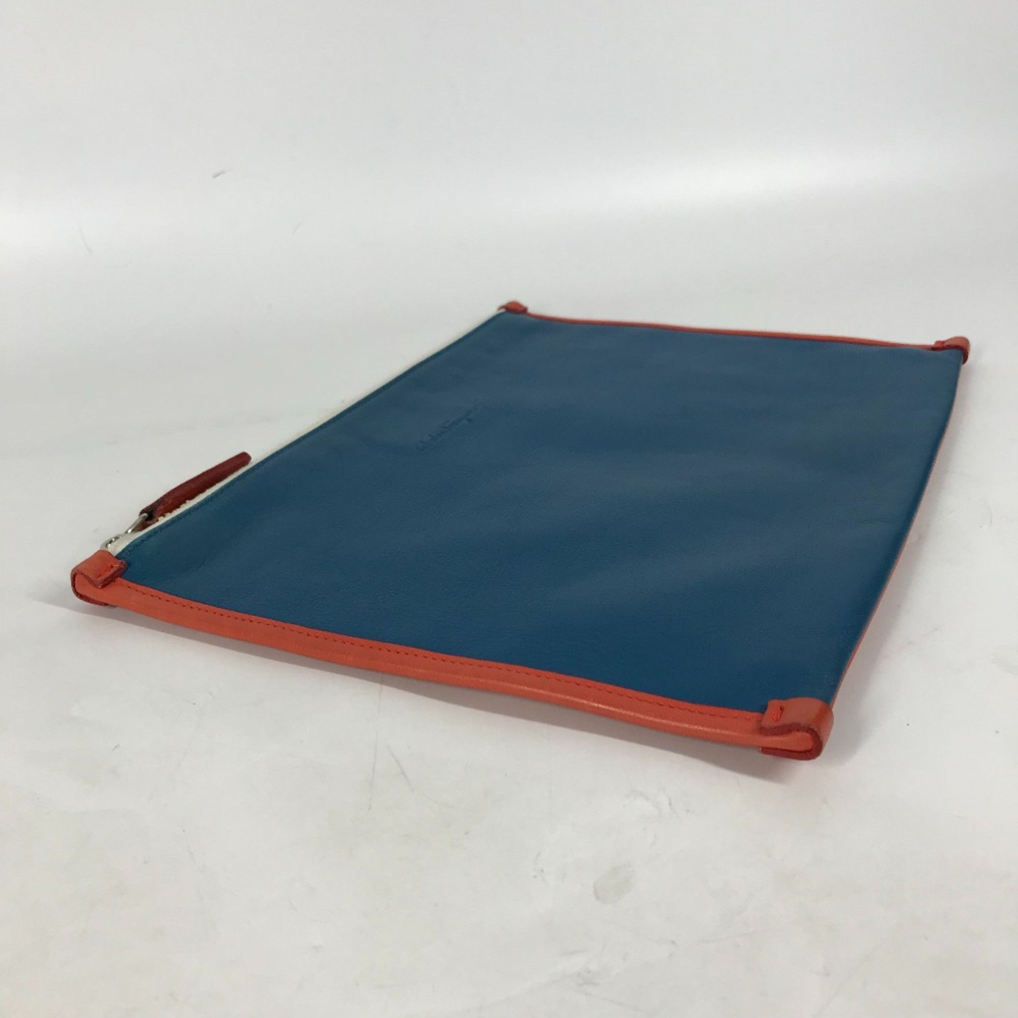 Salvatore Ferragamo Salvatore Ferragamo bag pouch Clutch bag blue Orange Based Size ONE SIZE - 8 Thumbnail