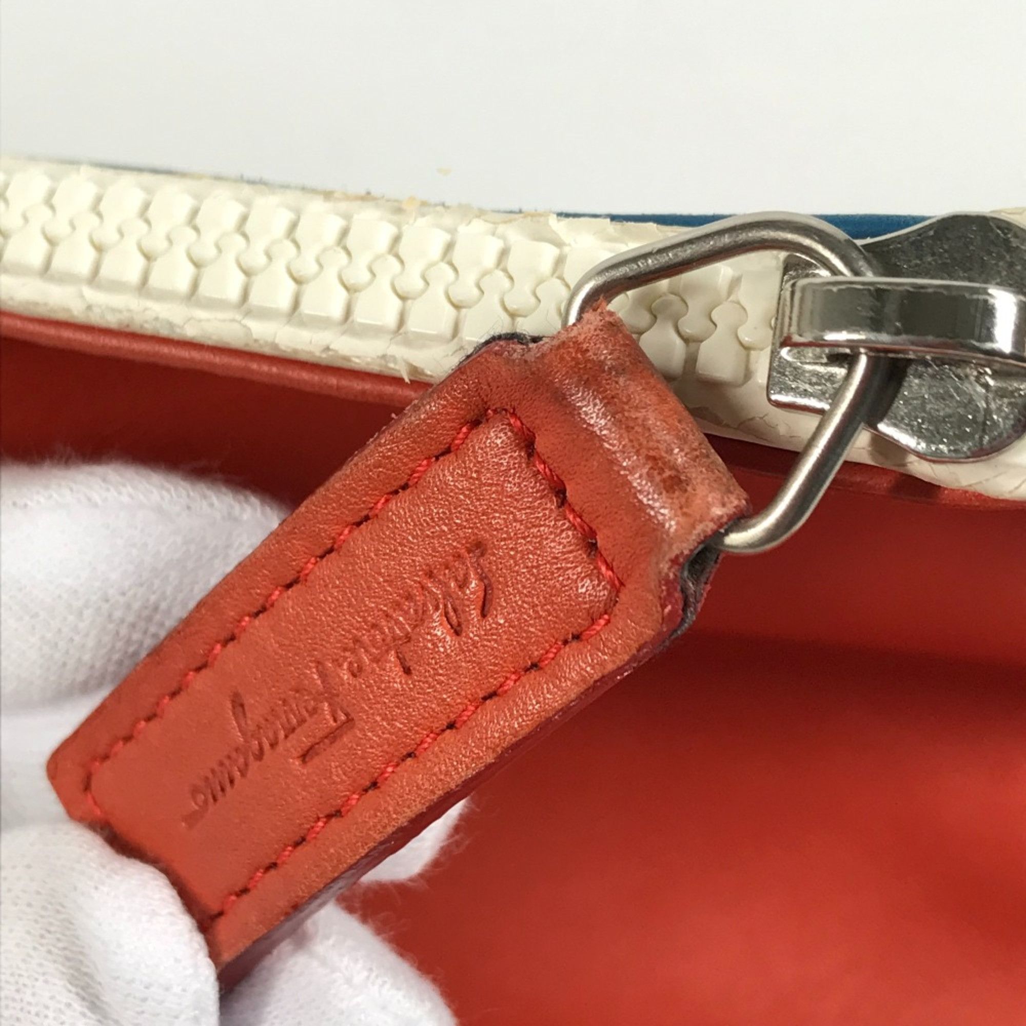Salvatore Ferragamo Salvatore Ferragamo bag pouch Clutch bag blue Orange Based Size ONE SIZE - 10 Thumbnail