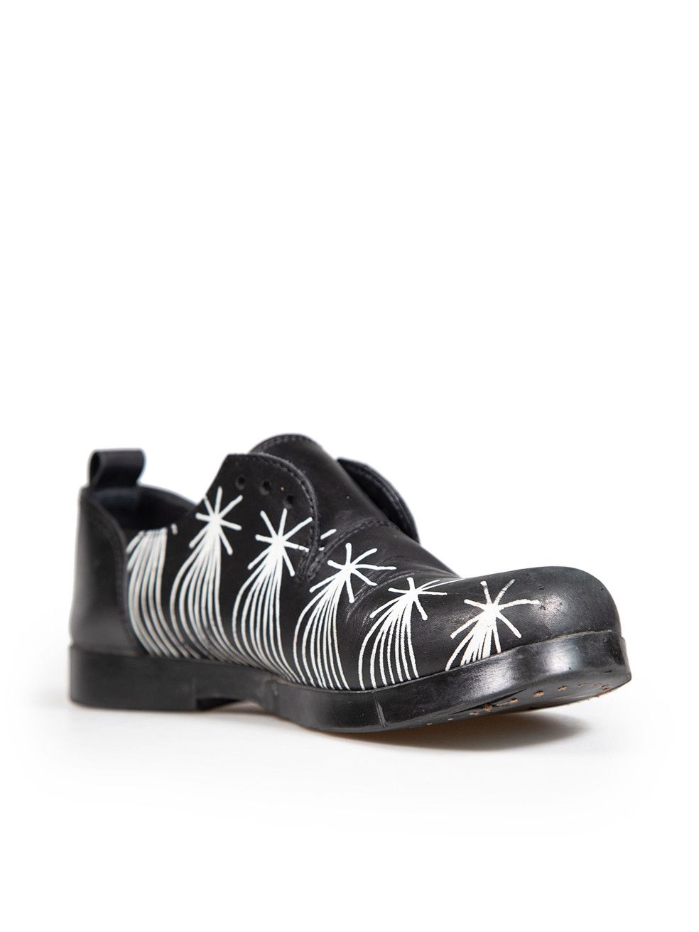 Marsell Black Leather Graffiti Printed Shoes Size US 6.5 / IT 36.5 - 2 Thumbnail