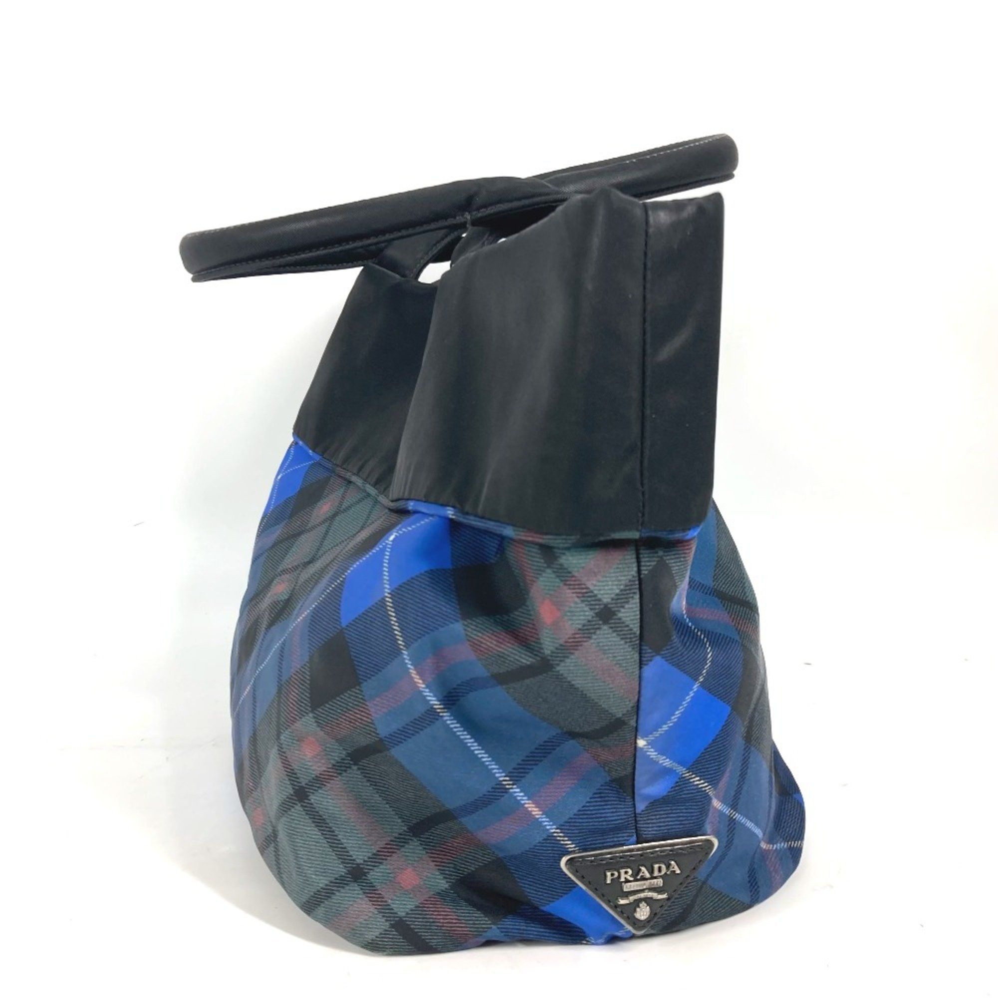 Prada PRADA check Tote Bag Shoulder Bag Black Blue x Green Size ONE SIZE - 6 Thumbnail