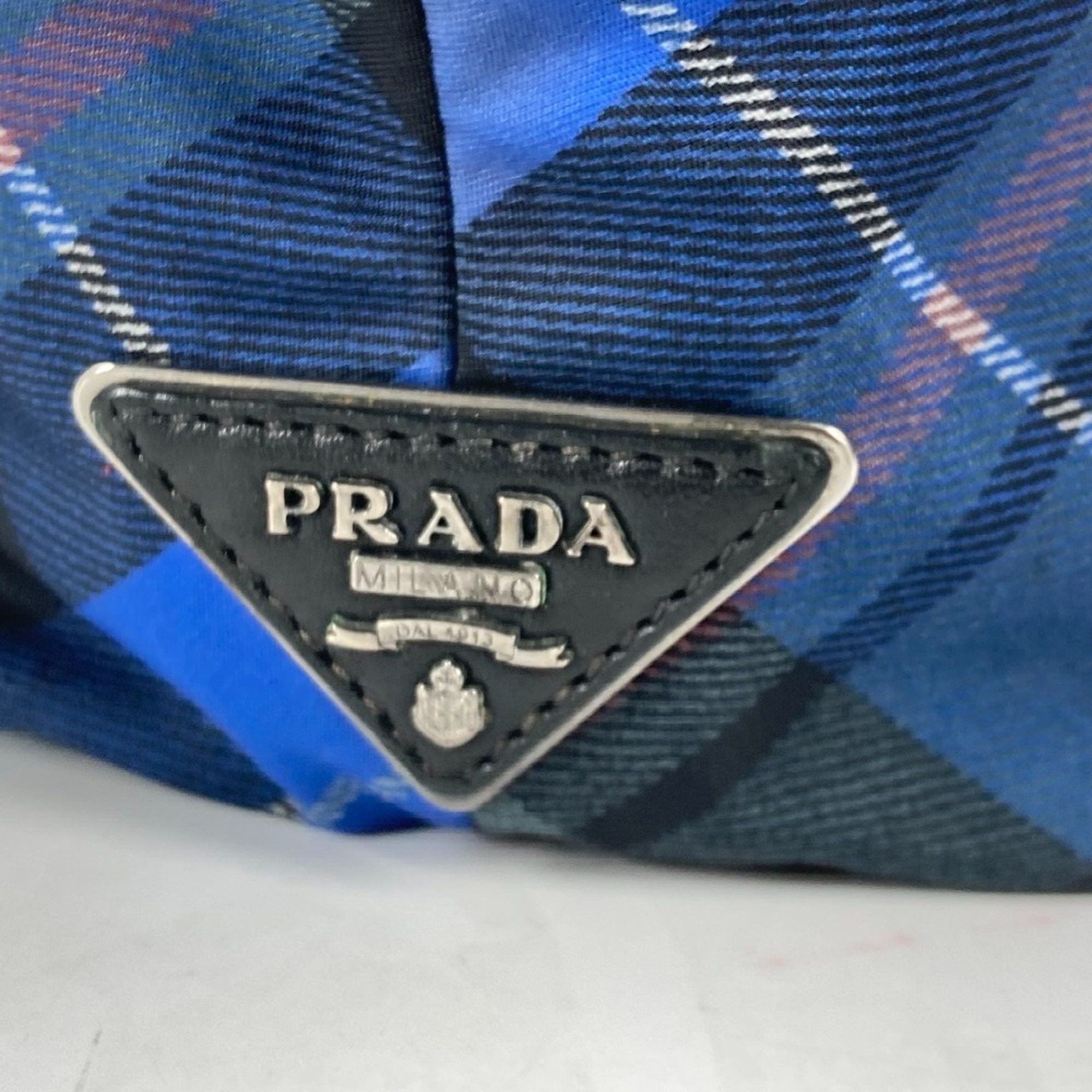 Prada PRADA check Tote Bag Shoulder Bag Black Blue x Green Size ONE SIZE - 7 Thumbnail