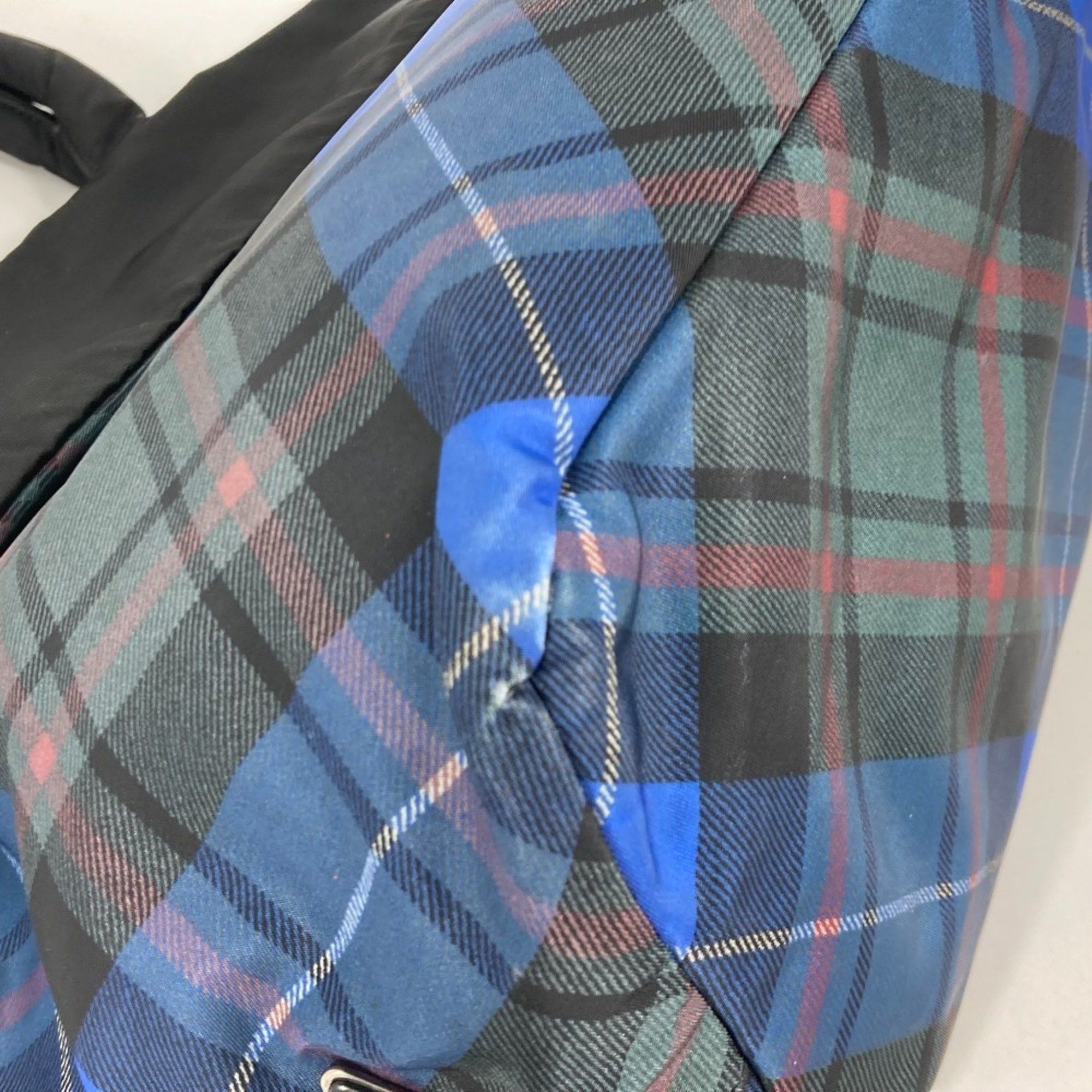 Prada PRADA check Tote Bag Shoulder Bag Black Blue x Green Size ONE SIZE - 10 Thumbnail