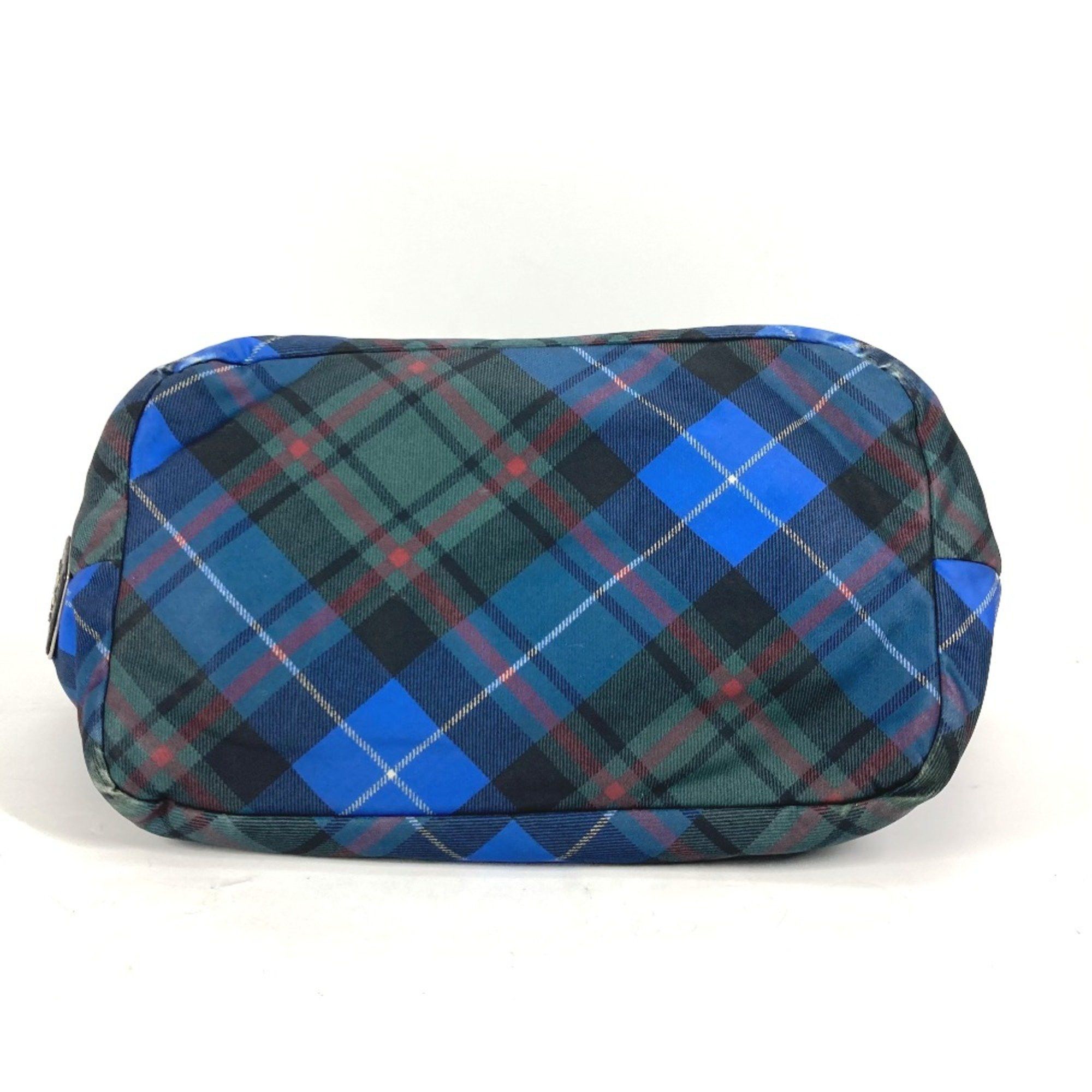 Prada PRADA check Tote Bag Shoulder Bag Black Blue x Green Size ONE SIZE - 8 Thumbnail