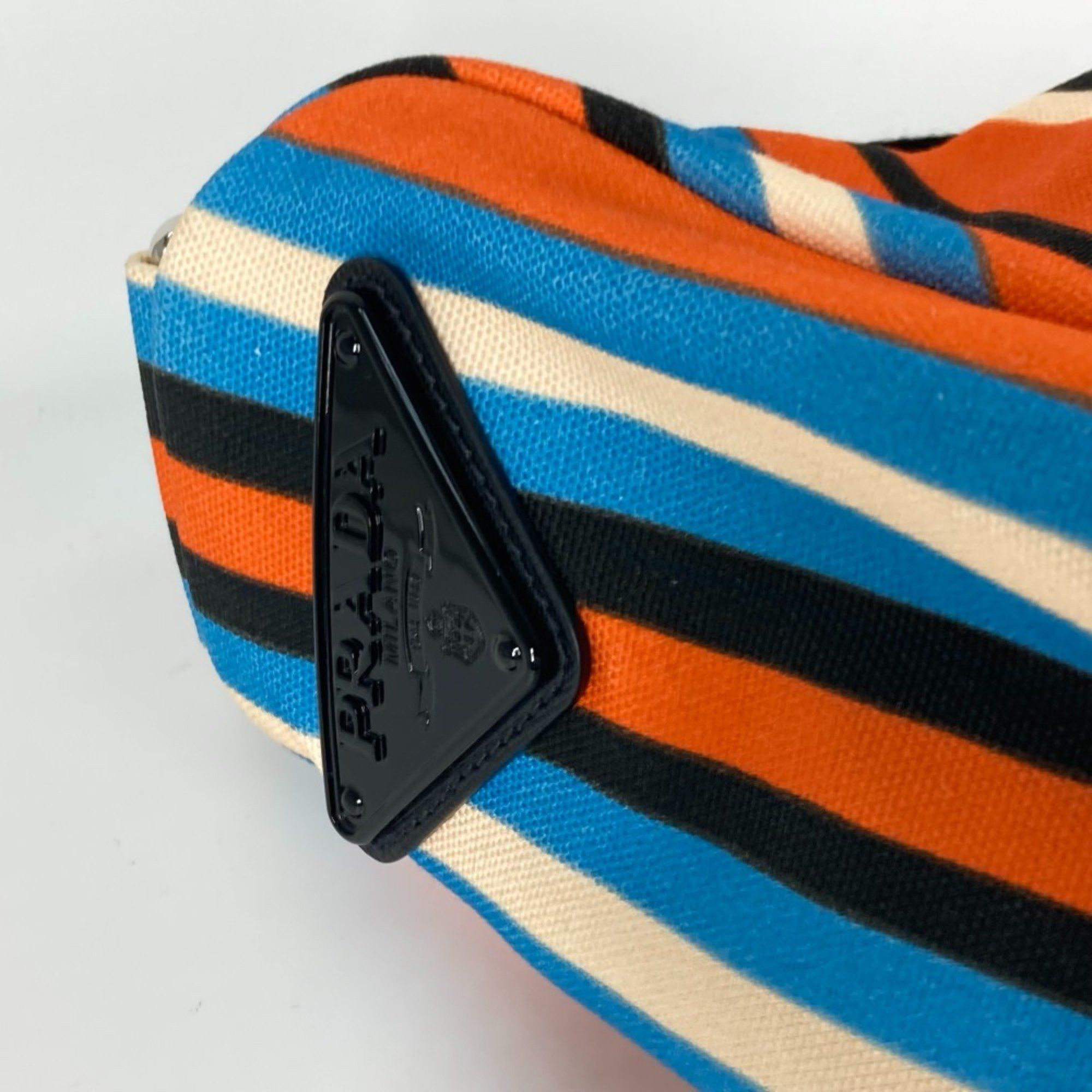Prada PRADA 2VY007 stripe bag crossbody Shoulder Bag Orange Blue x Black Size ONE SIZE - 11 Thumbnail