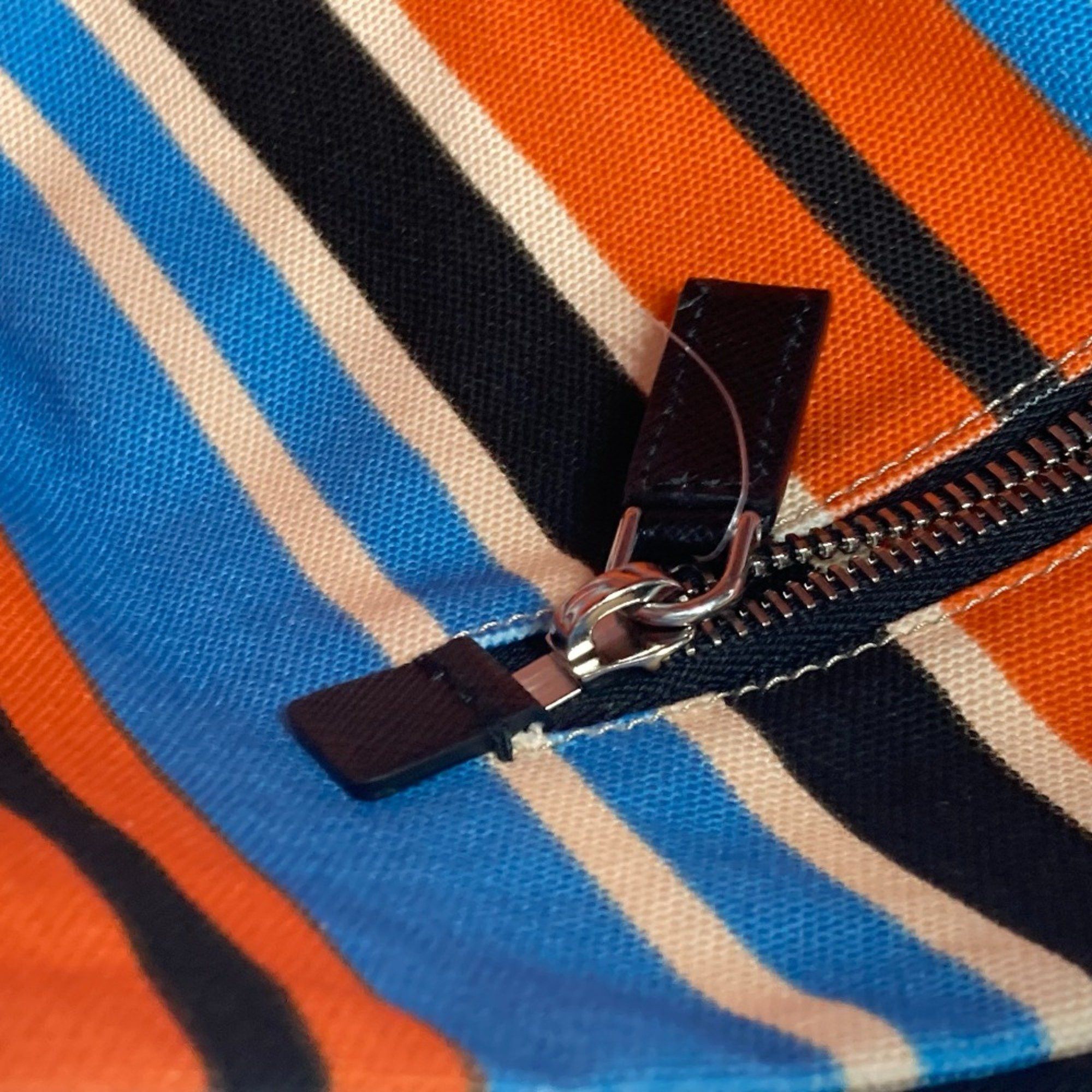 Prada PRADA 2VY007 stripe bag crossbody Shoulder Bag Orange Blue x Black Size ONE SIZE - 15 Thumbnail