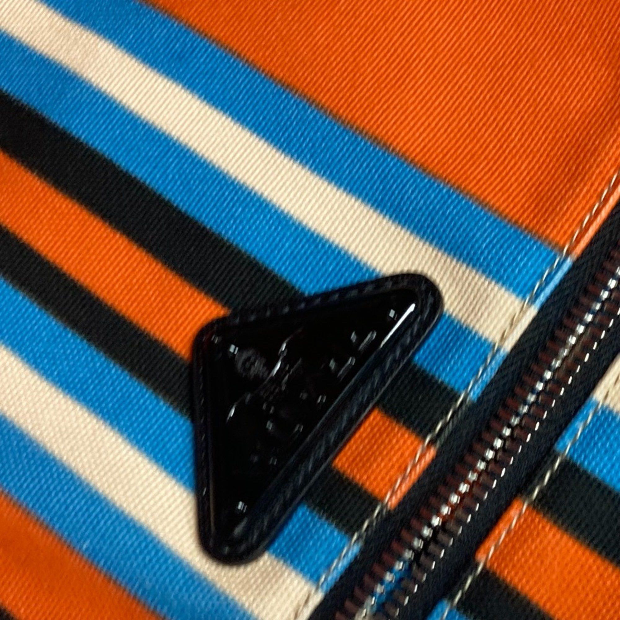 Prada PRADA 2VY007 stripe bag crossbody Shoulder Bag Orange Blue x Black Size ONE SIZE - 14 Thumbnail