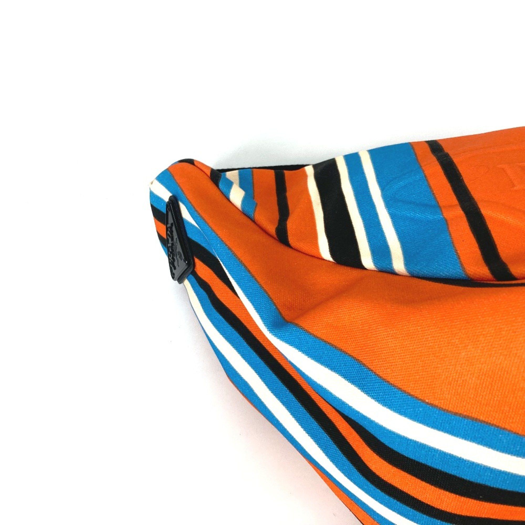 Prada PRADA 2VY007 stripe bag crossbody Shoulder Bag Orange Blue x Black Size ONE SIZE - 10 Thumbnail