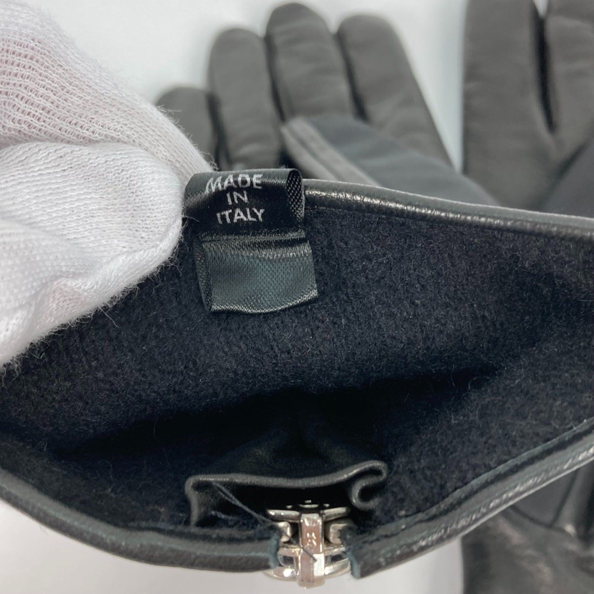 Prada PRADA Zip gloves Black Size ONE SIZE - 6 Thumbnail